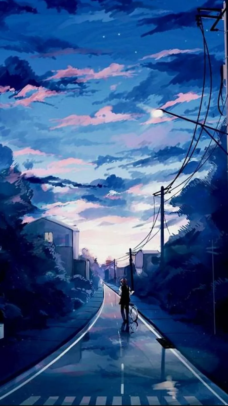 Anime Scenery With Blue Sky, anime