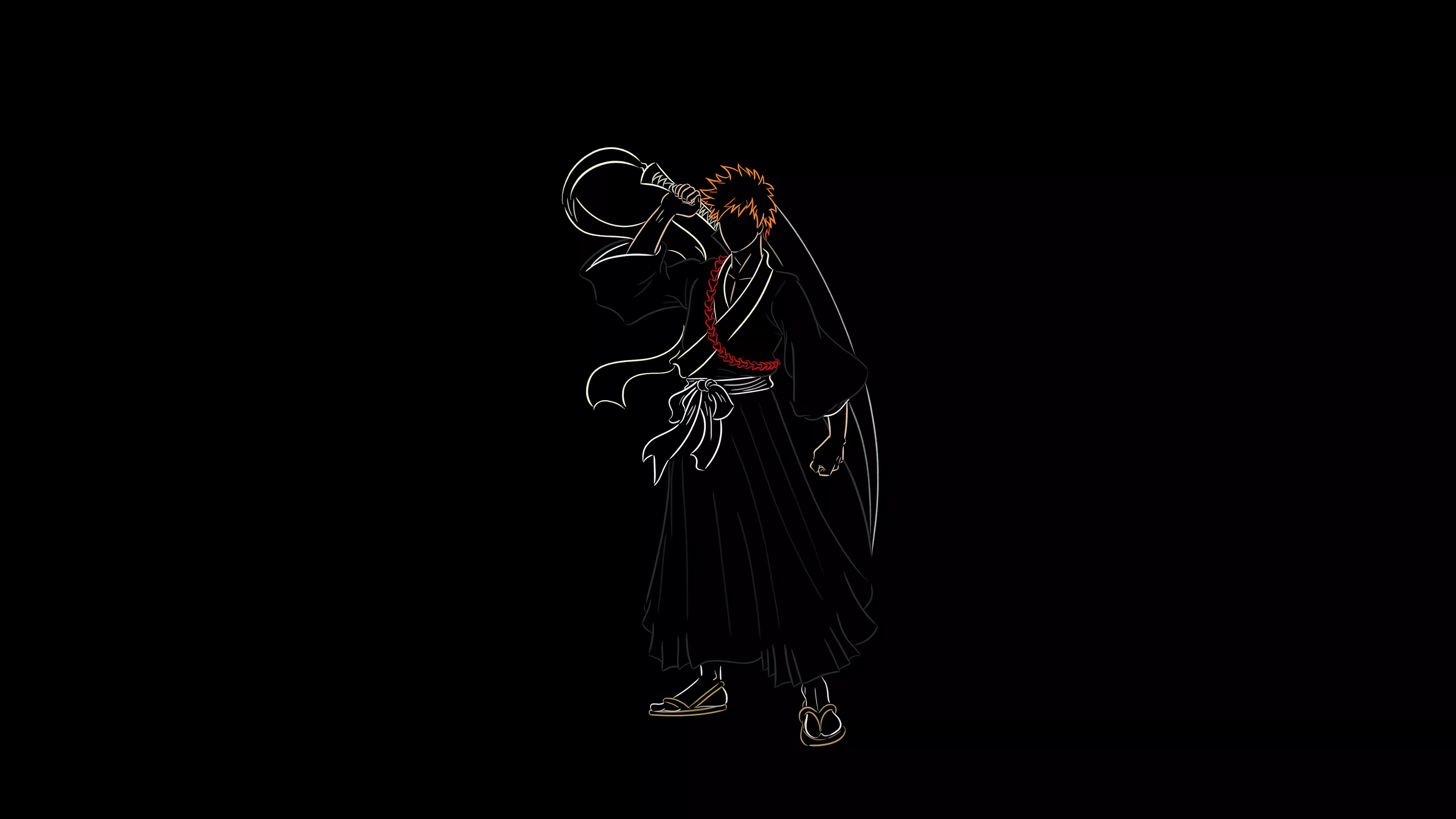 Ichigo Kurosaki Wallpaper 4K, Black