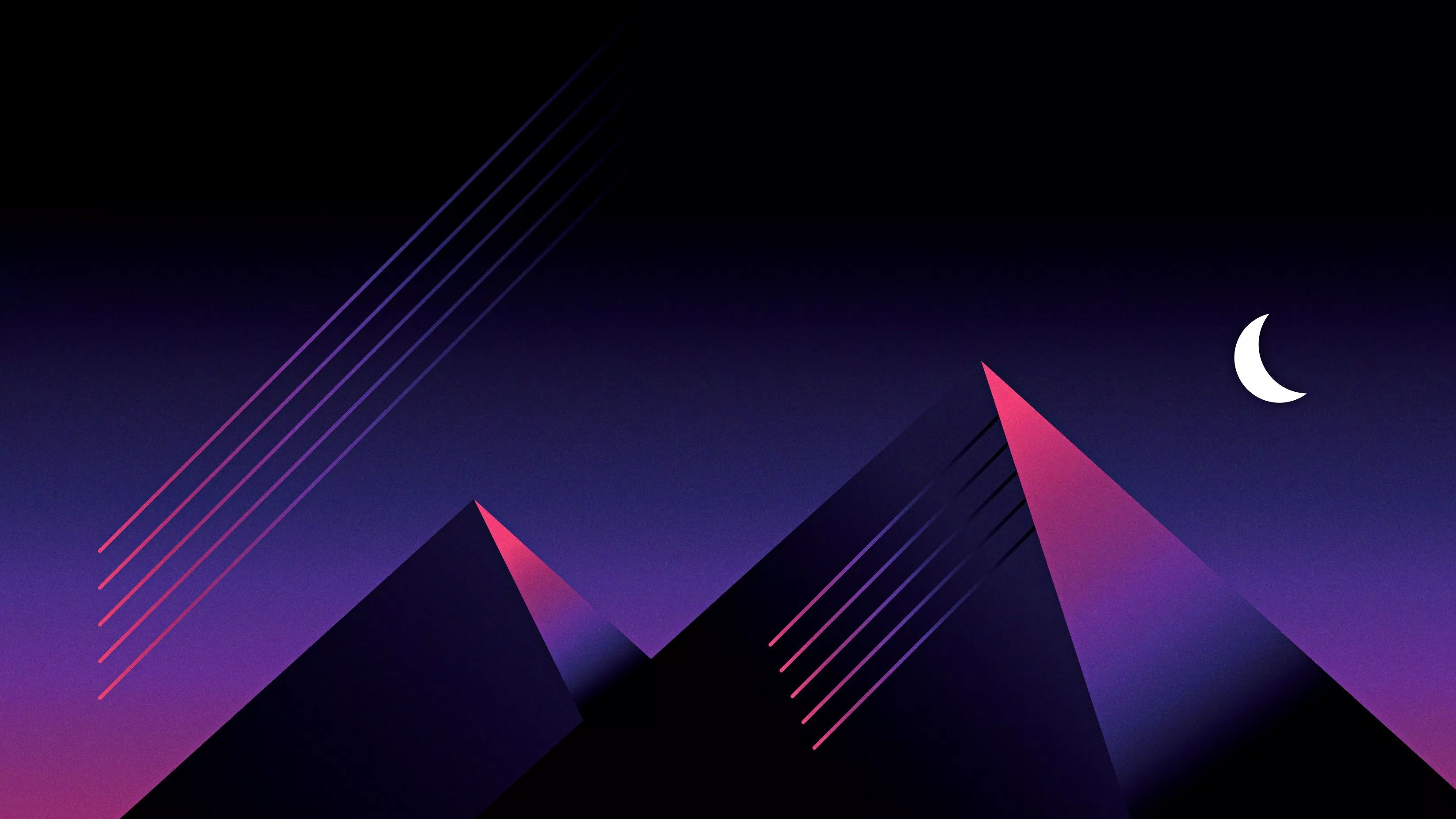 Retrowave, synthwave, Moon, vaporwave