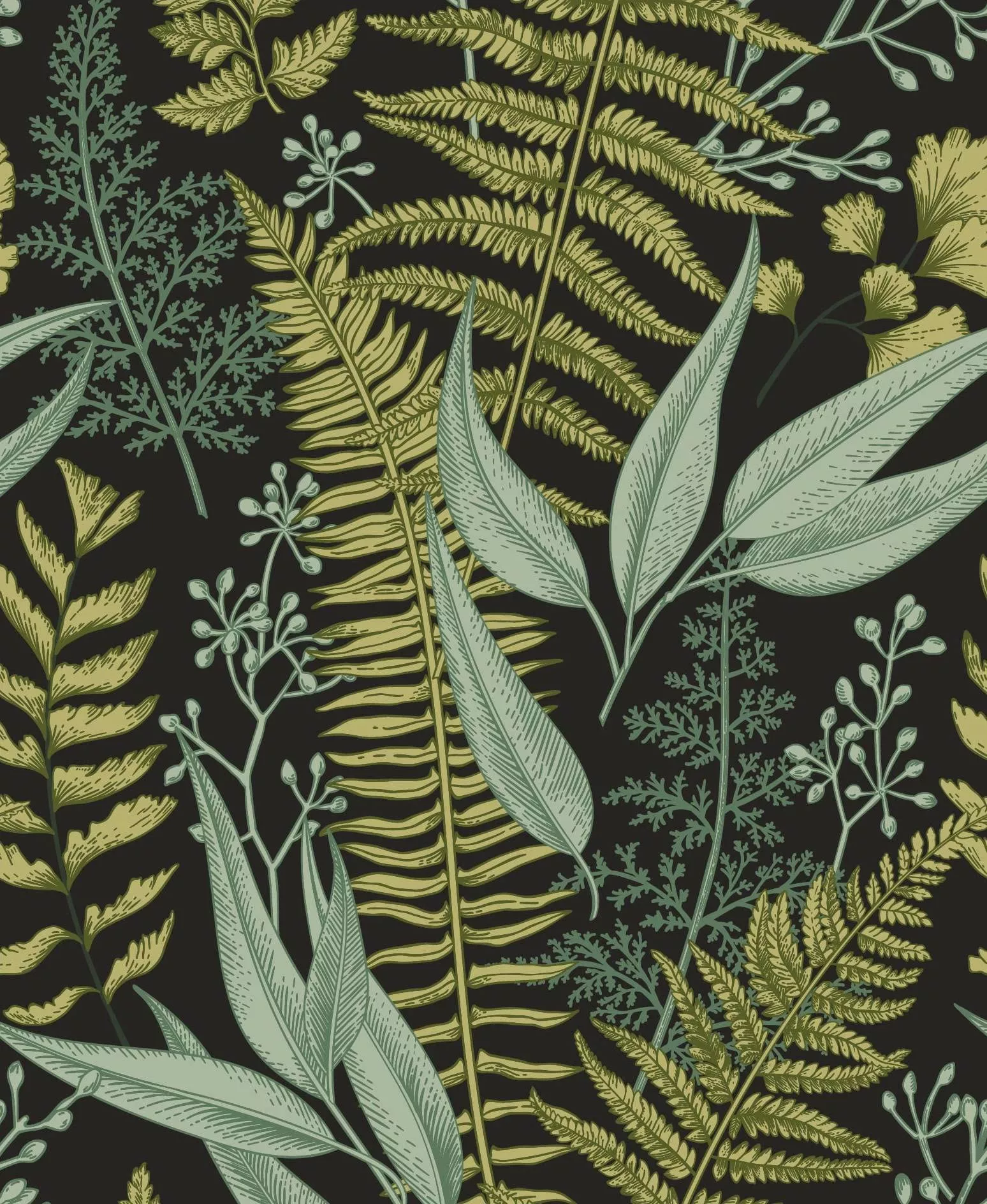 Meihodan Green Leaf Wallpaper Leaves