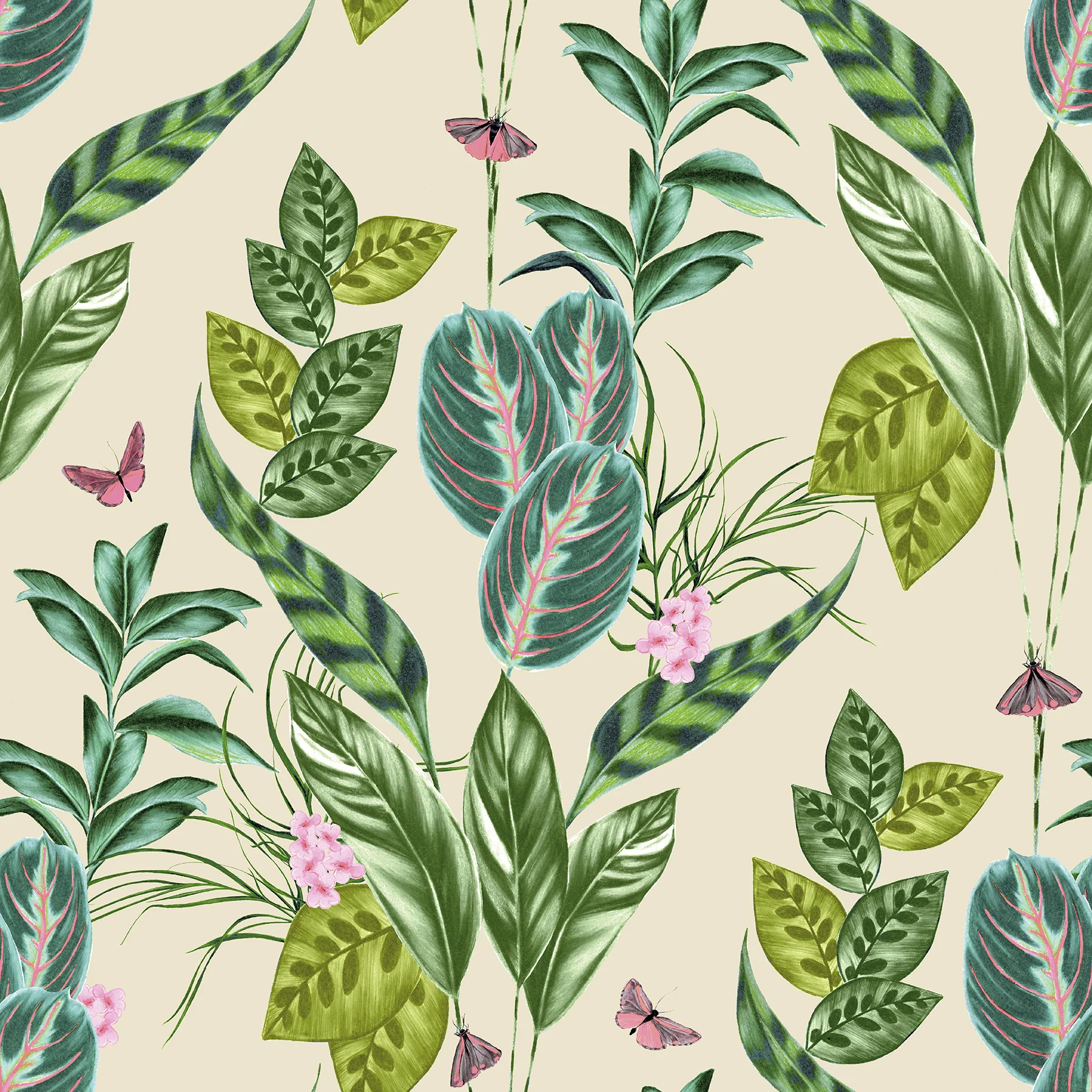 WLD53123W Spirit Green Tropical Foliage