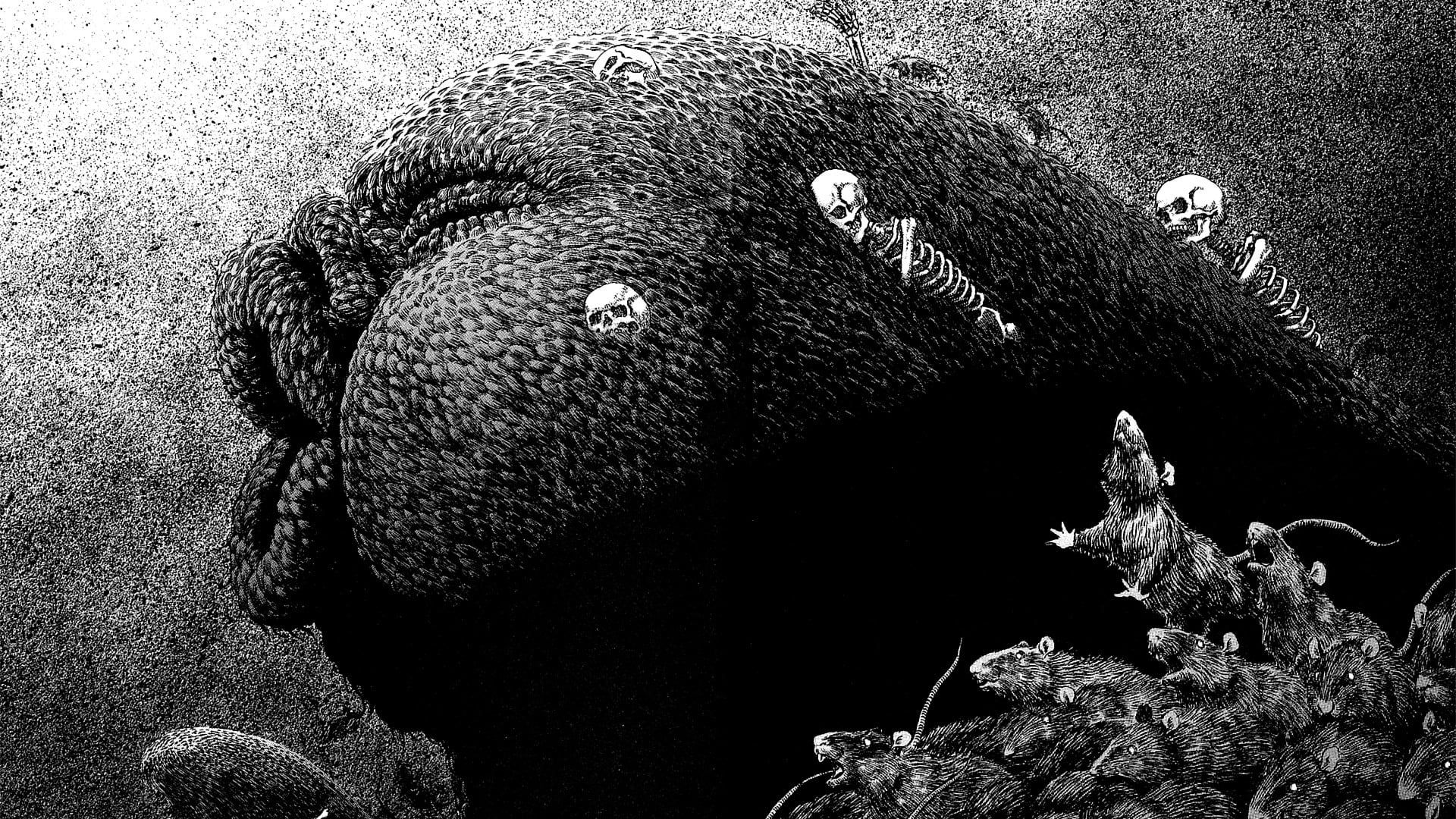 Black and white floral textile, Kentaro