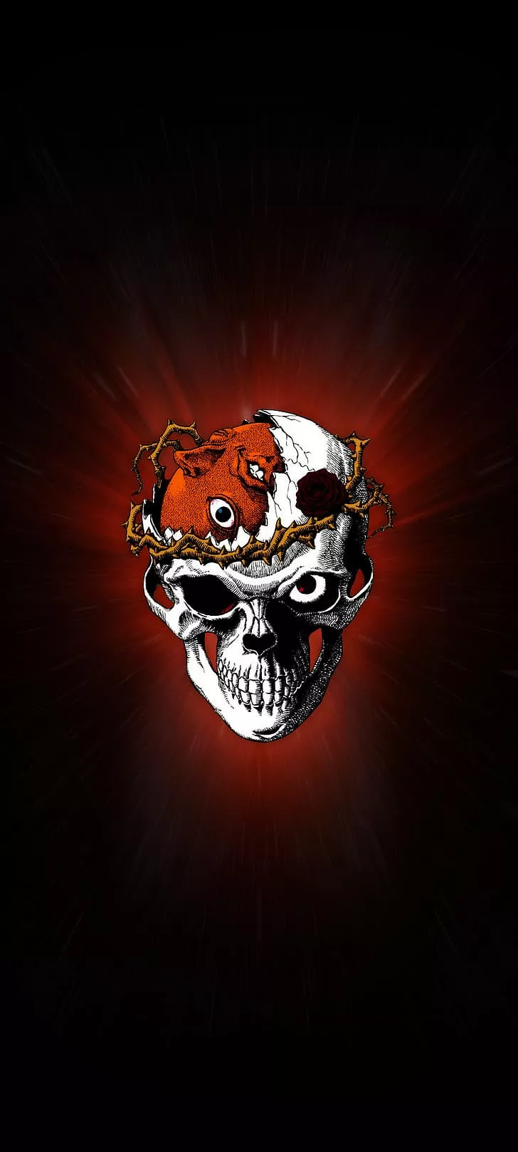 Berserk, simple background, skull