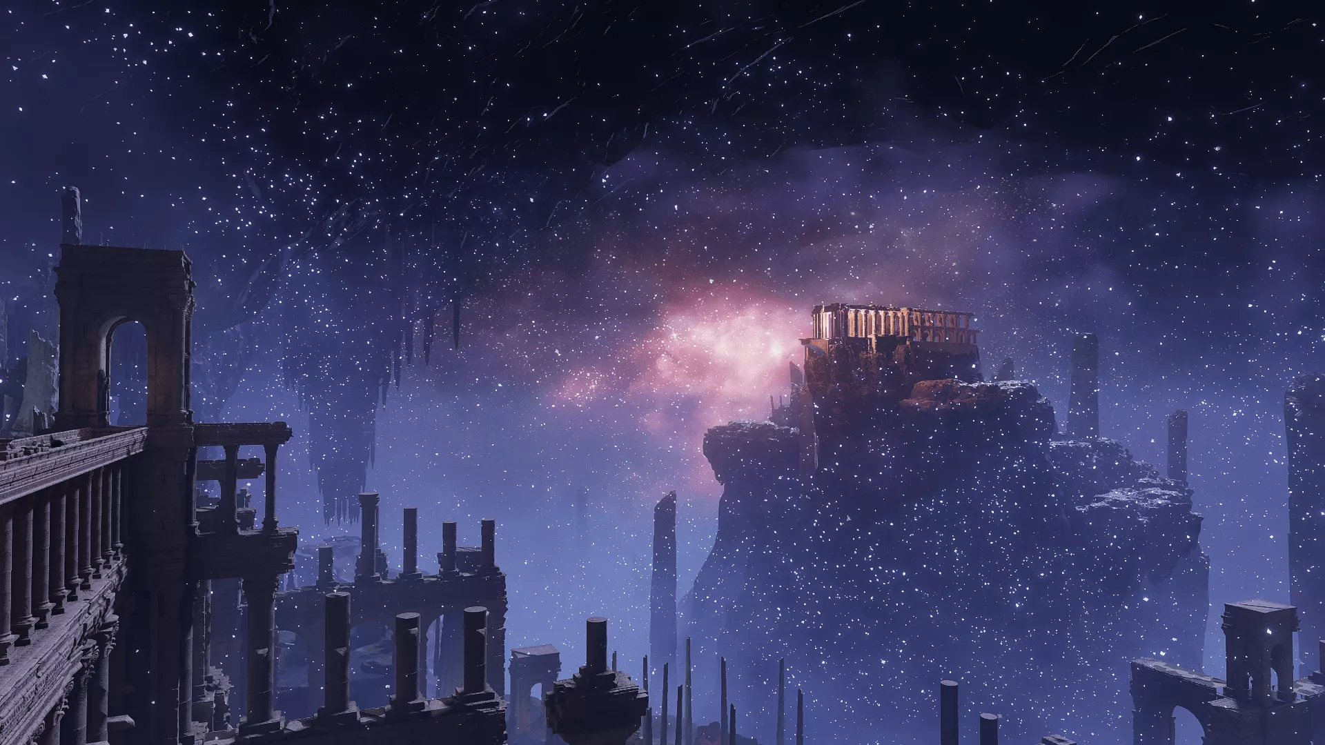 Elden Ring Cave Realm HD Wallpaper: Mystical Nightscape of a Video Game World