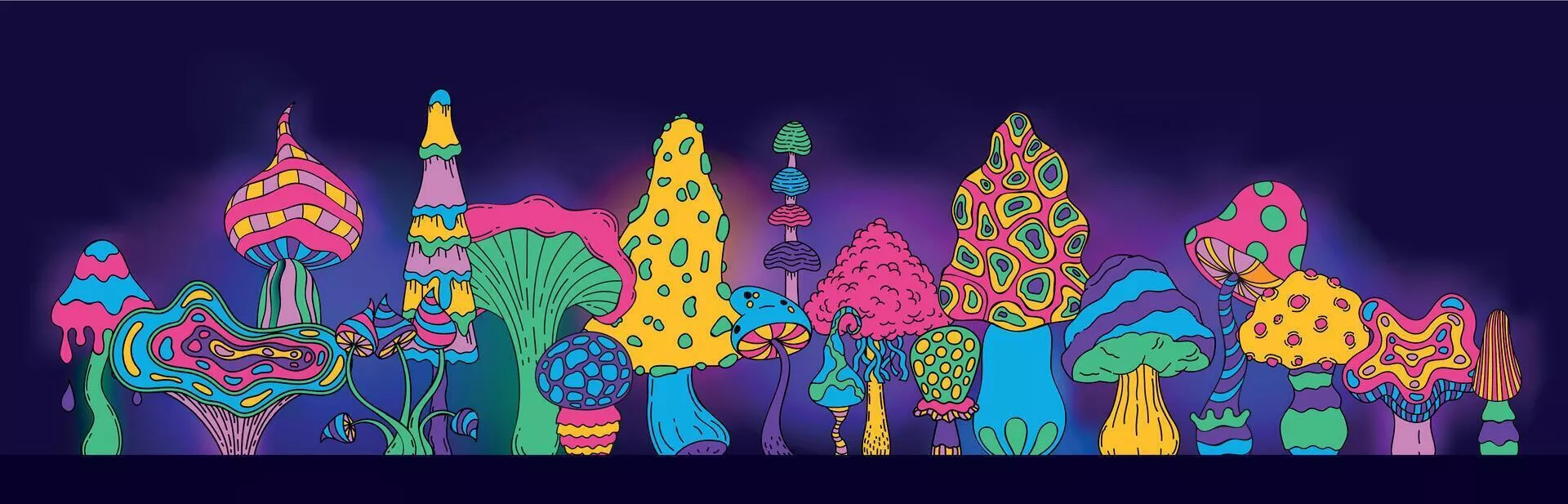 Trippy mushroom background. Acid