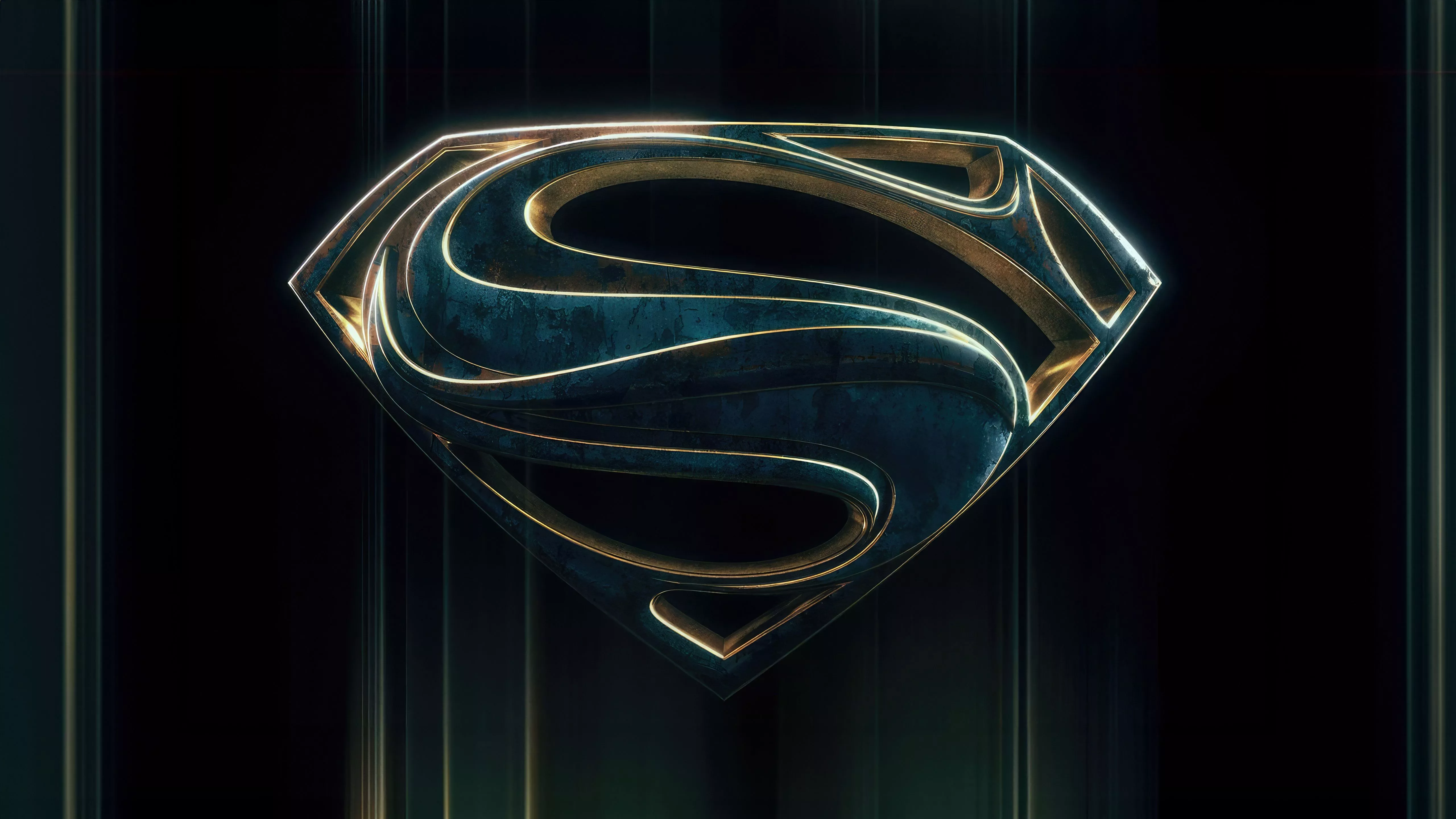 Superman Wallpaper 4K, Dark cyan, 5K, Logo