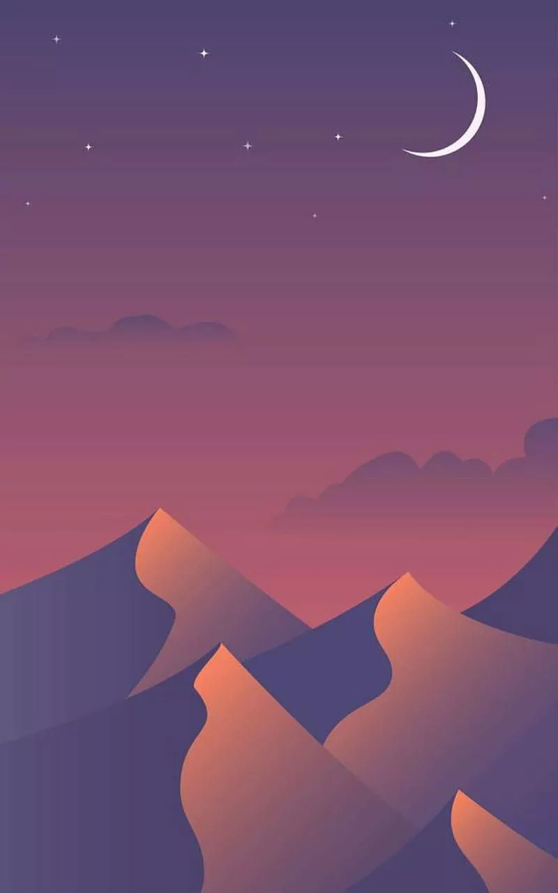 Sahara fantasy, dreamy, crescent, moon