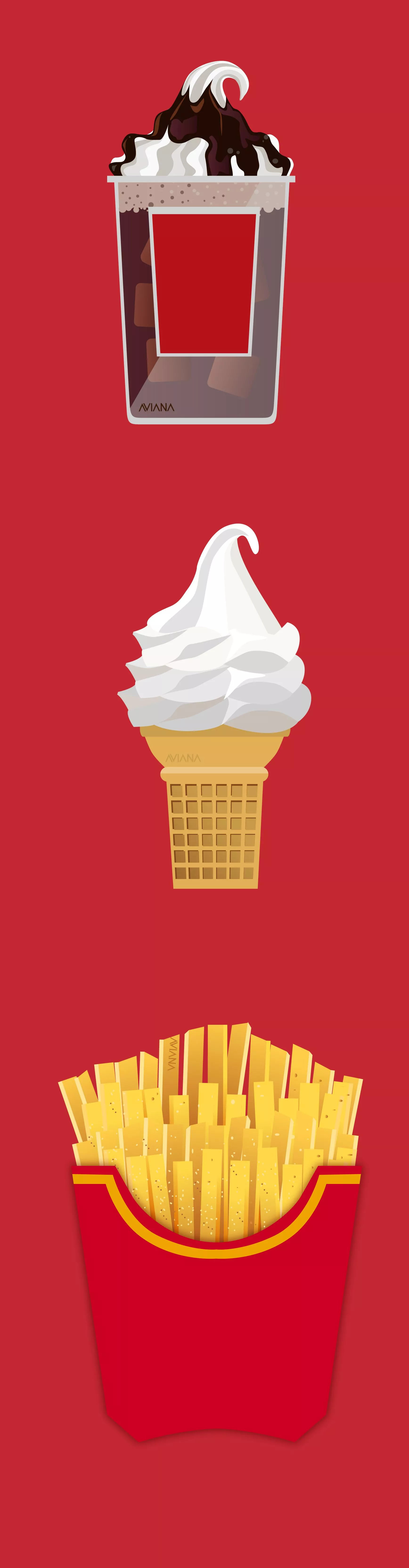 McDonald's Food. Vector Art 3