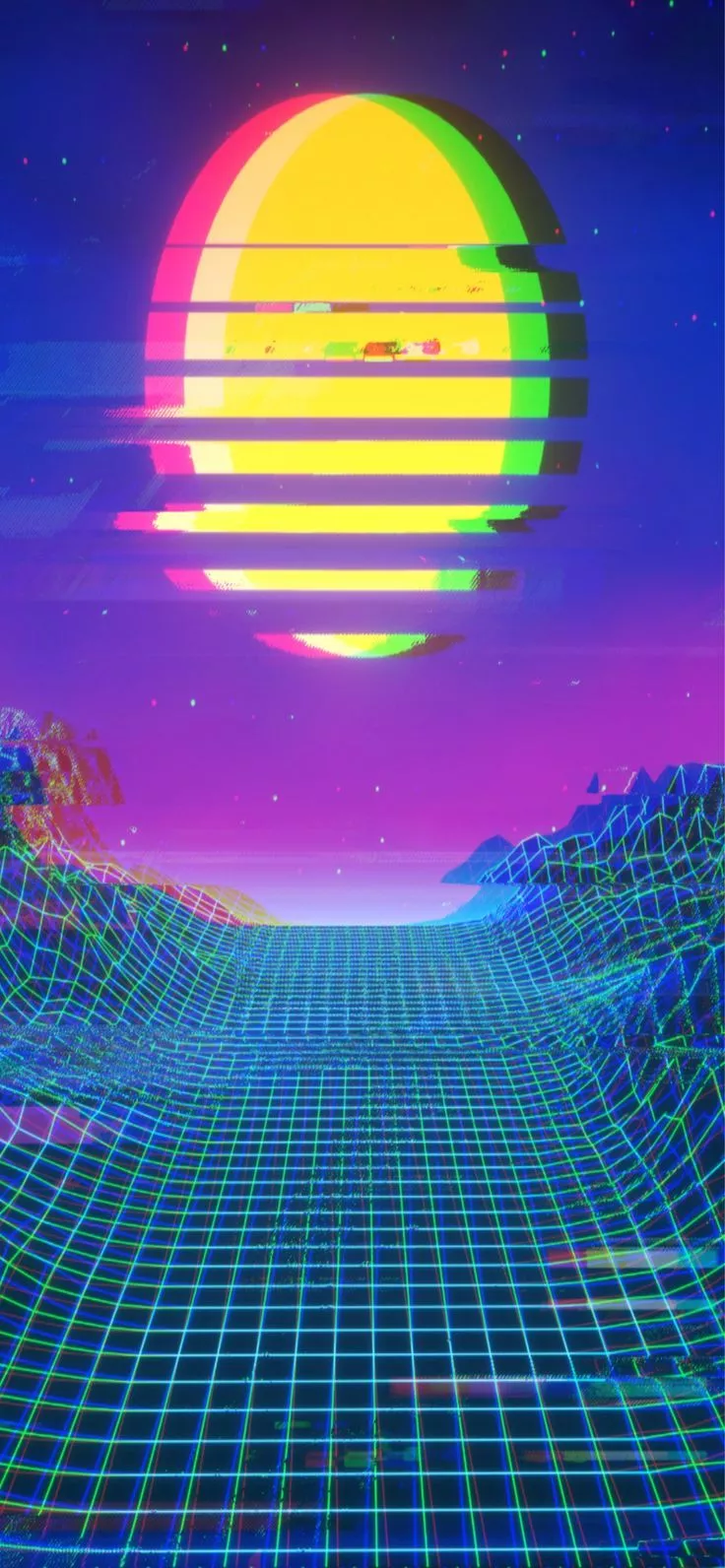 Trippy Moon iPhone Wallpaper / Abstract