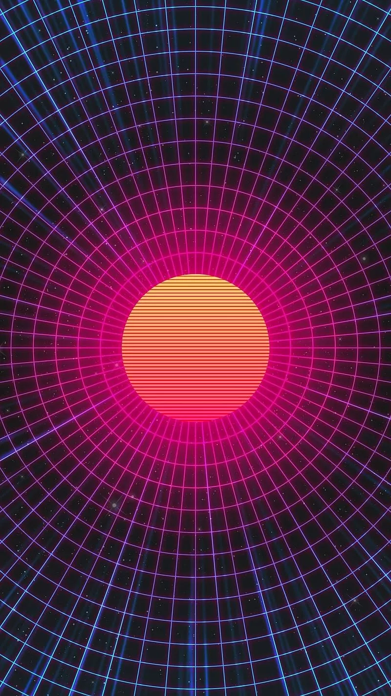 purple retro, sun, retro background, HD