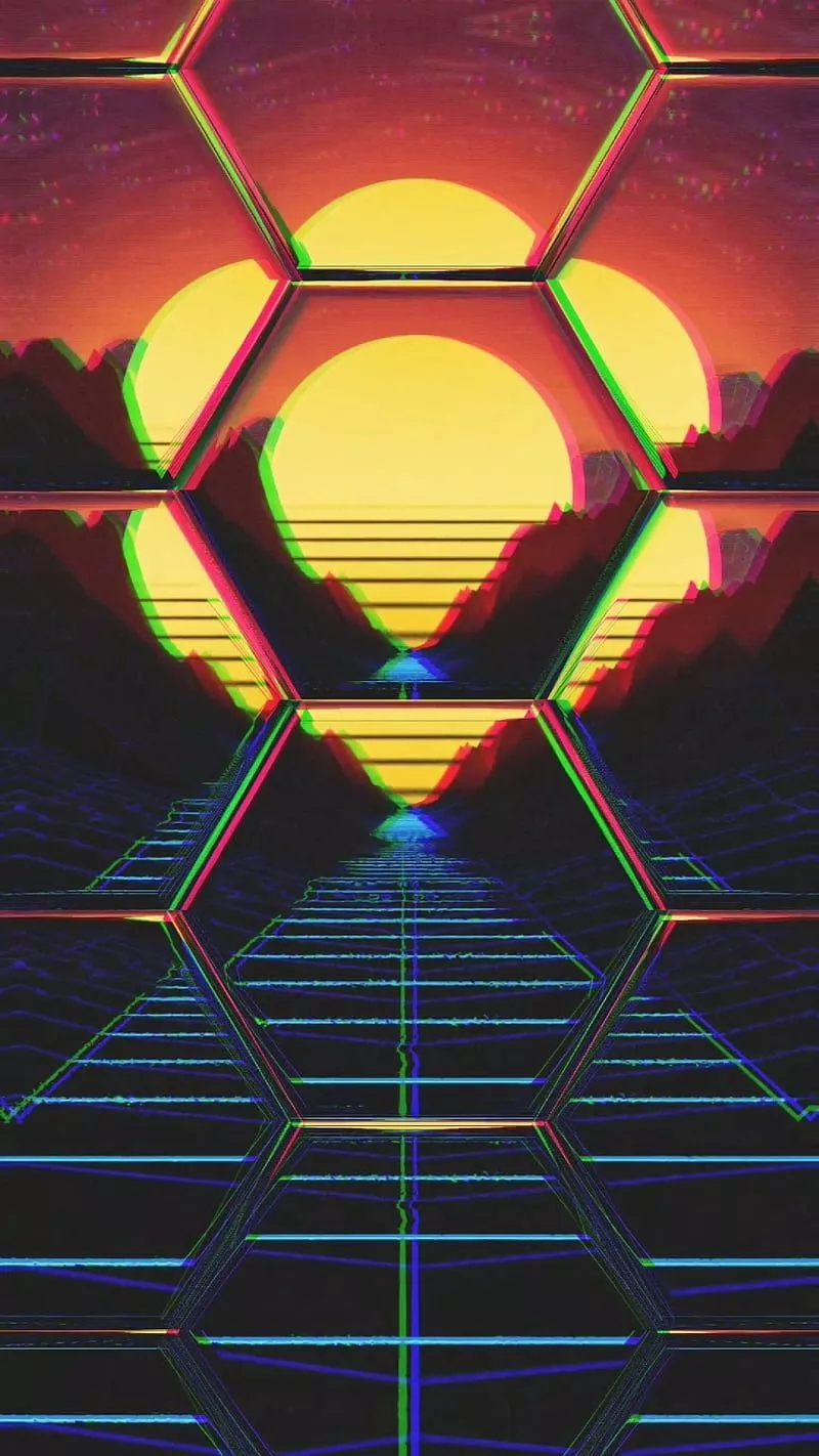 Retro hex window, 70s, 80s, AMAZING