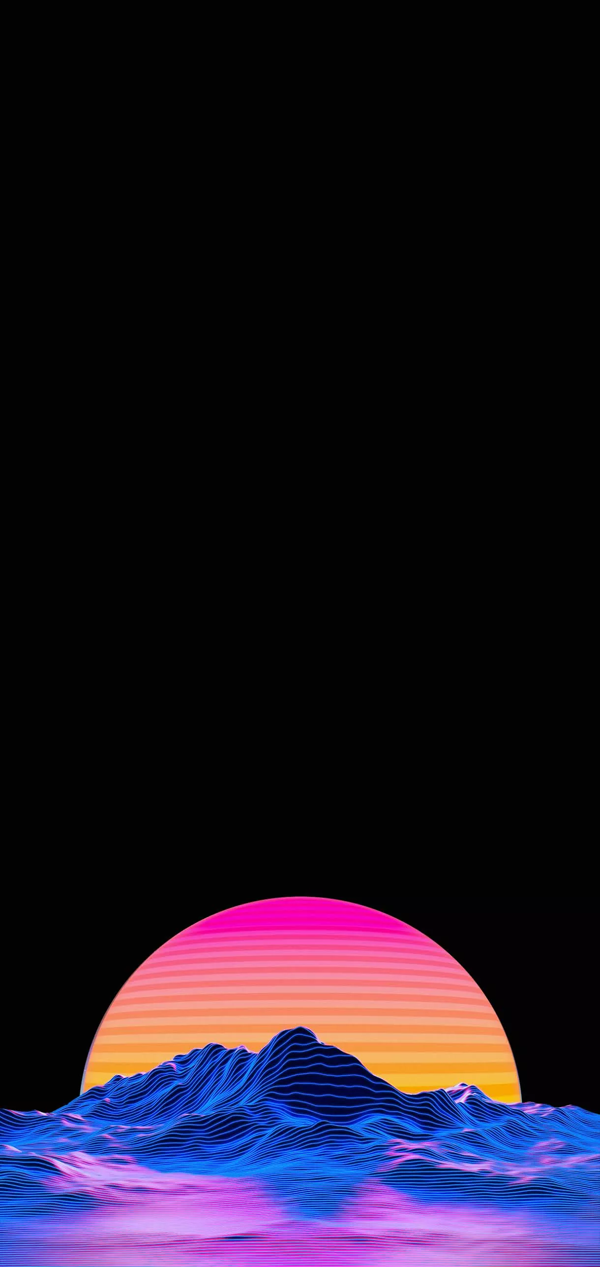 Black amoled wallpaper retro wave