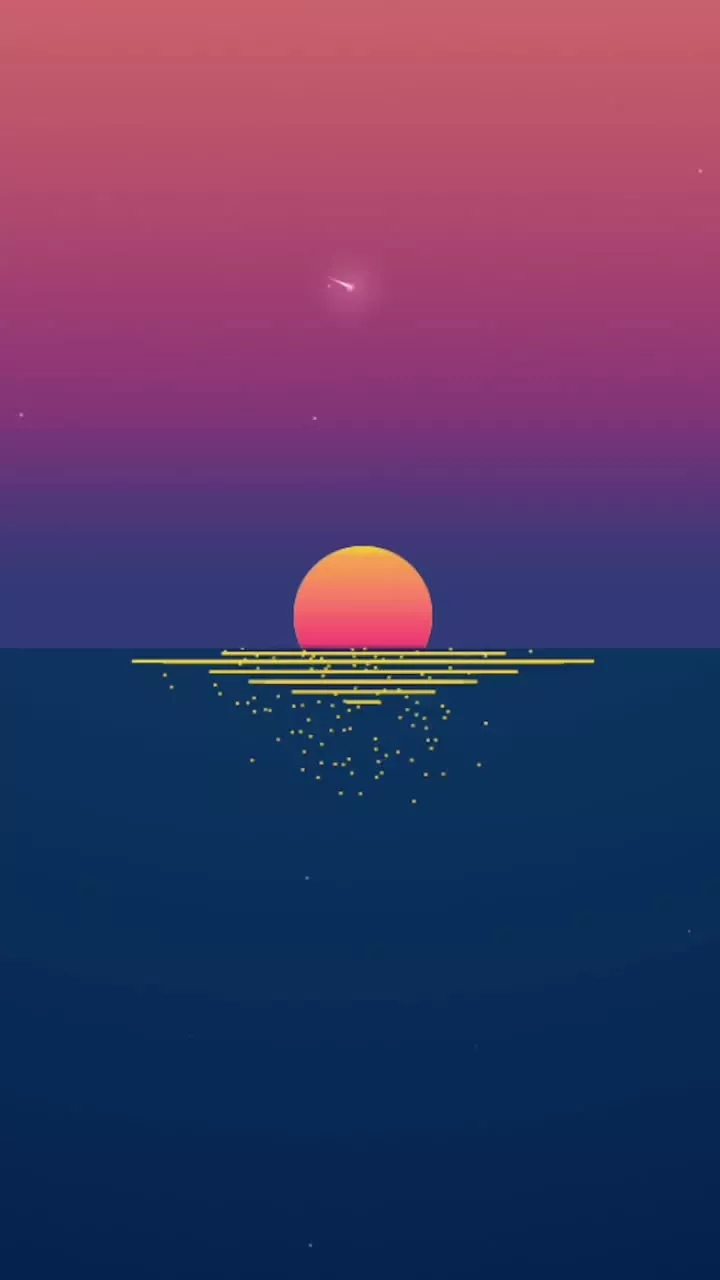 Retro Sunset Mobile Live Wallpaper