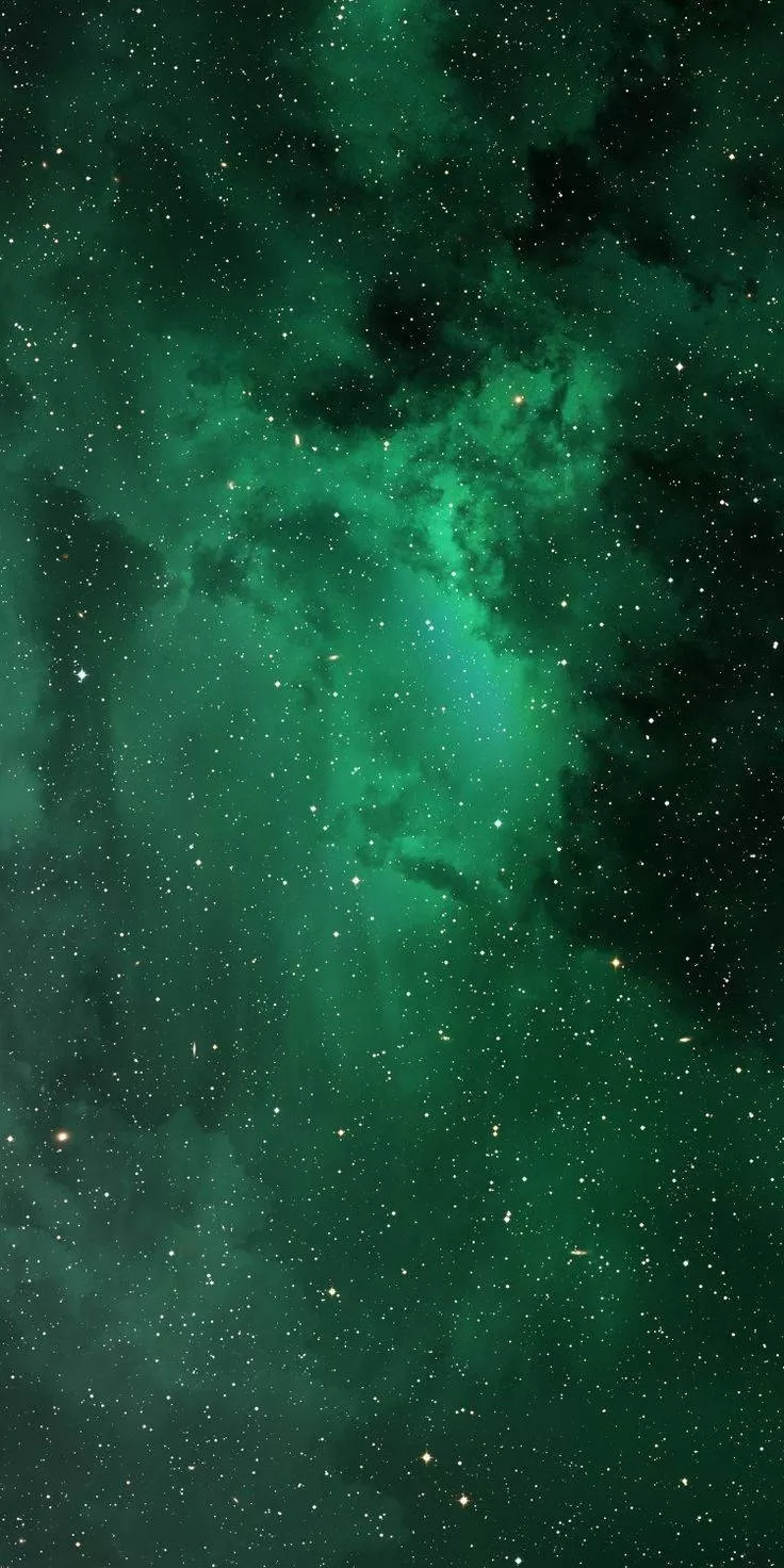 Space And Stars Green iPhone Wallpaper