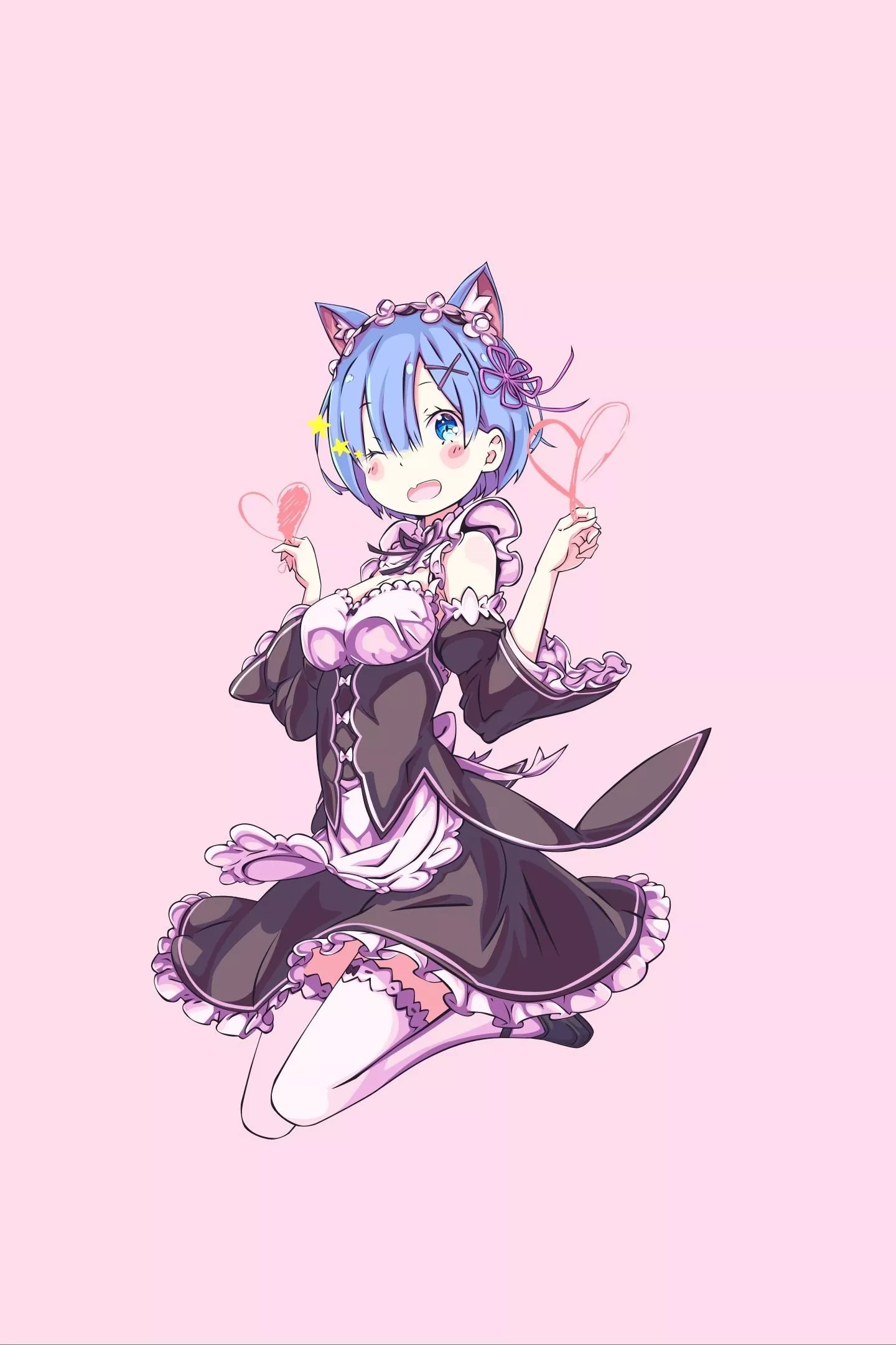 wallpaper 1440x2630 minimal, anime girl