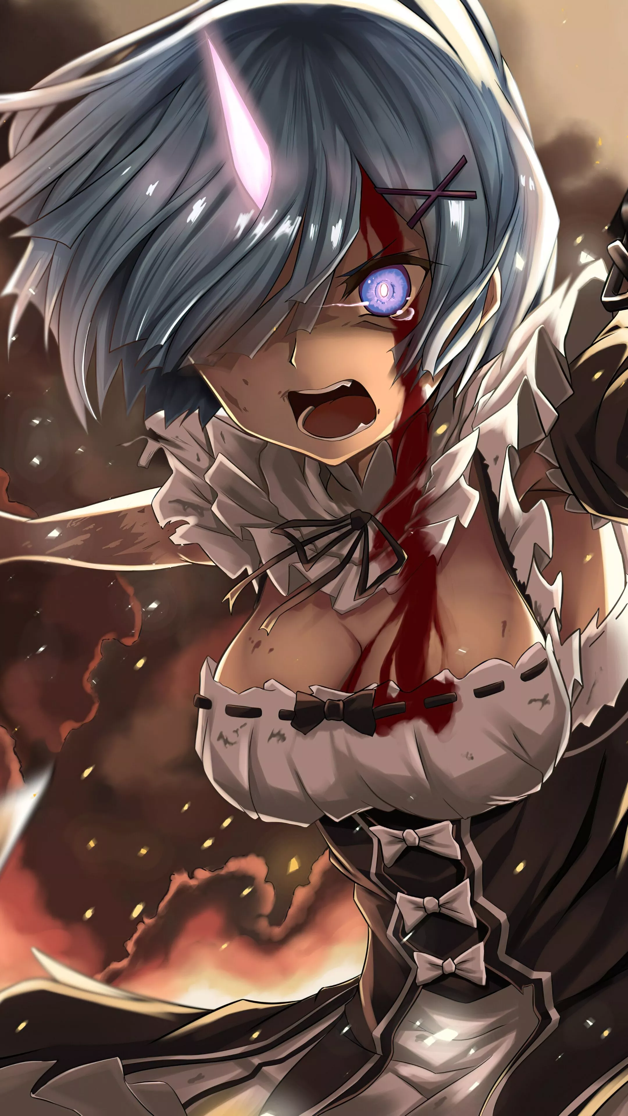 Rem, Re:Zero, Anime, Girl, 4k HD Phone