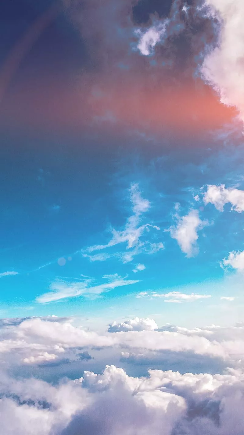 Clouds, blue, nature, rainbow, sky, HD