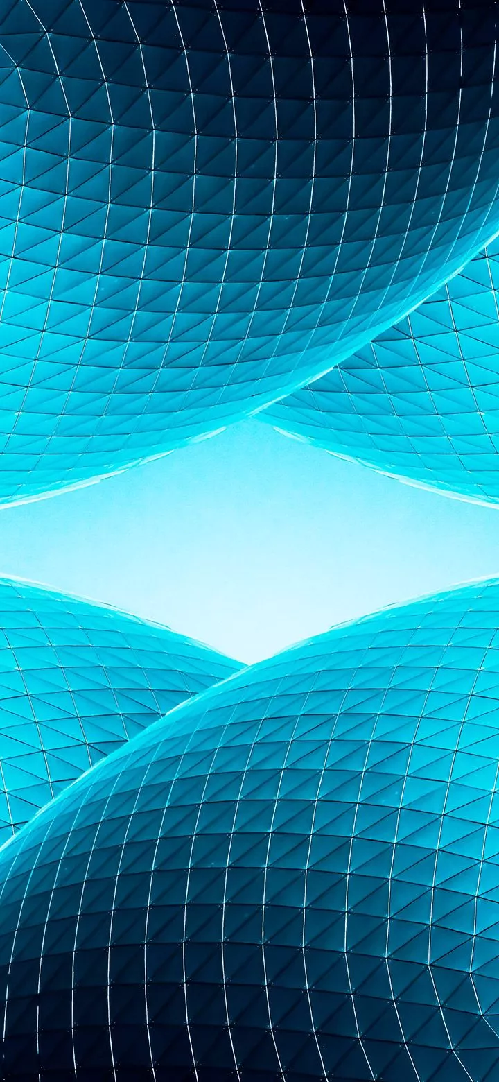 Blue Abstract Spherical Architecture 4K