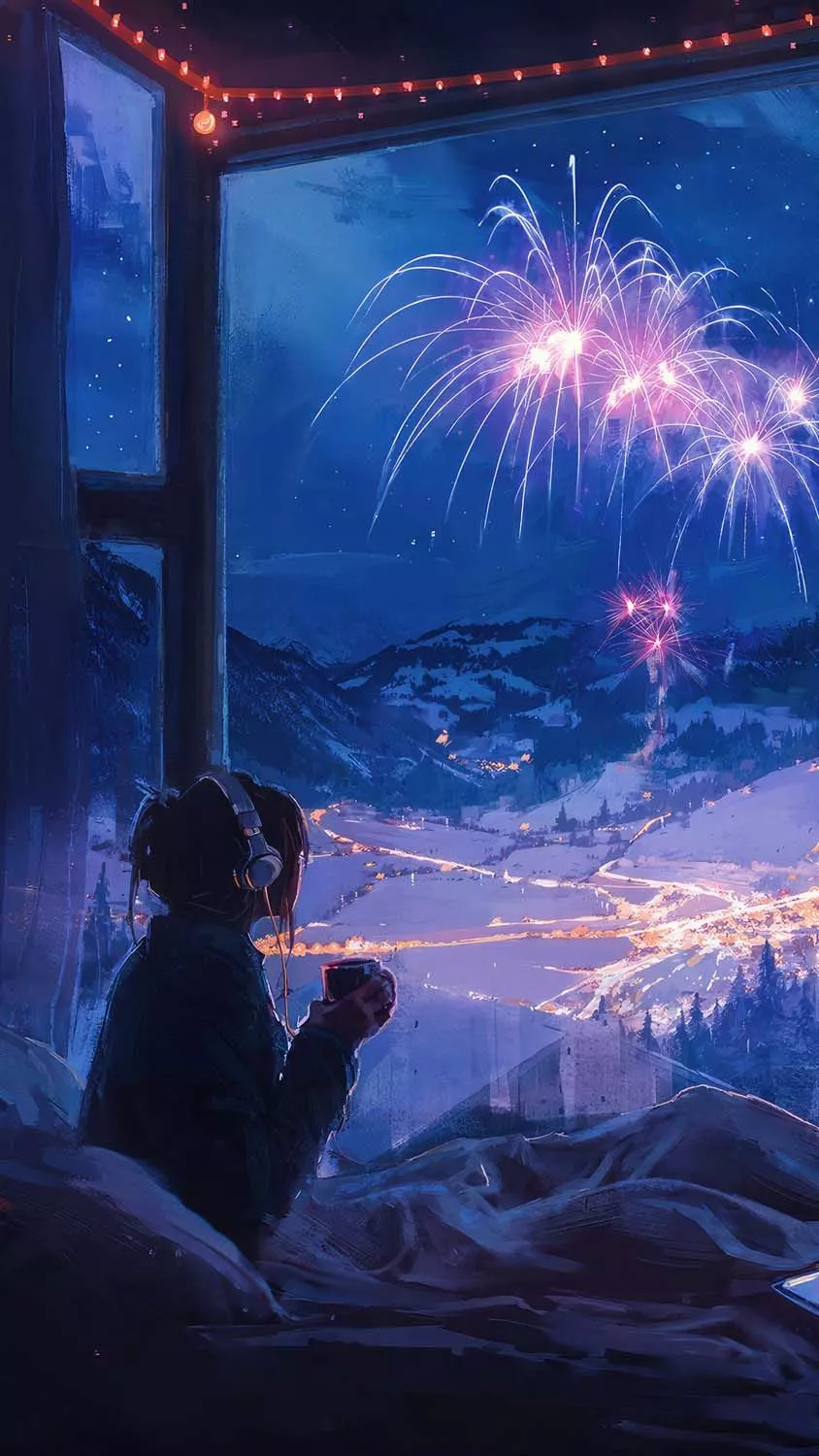 Lofi girl coffee in hand iPhone