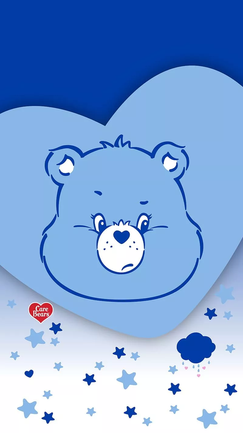 Grumpy Love, Care, bear, blue, care