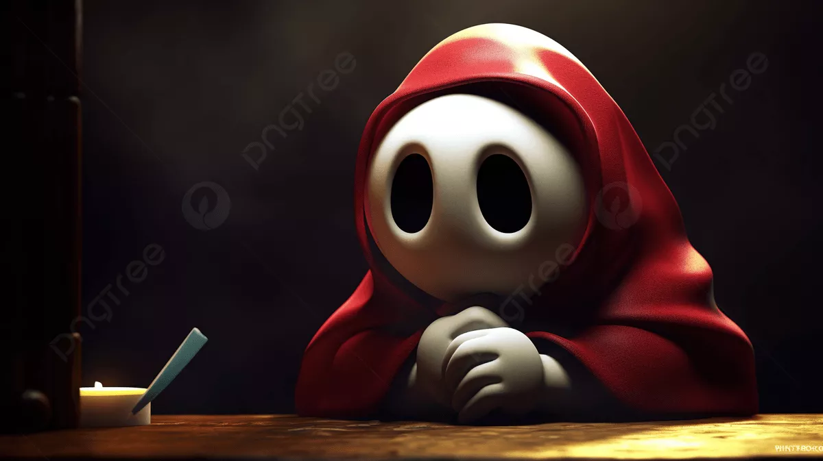 Ghost In A Red Coat Background, Shy Guy