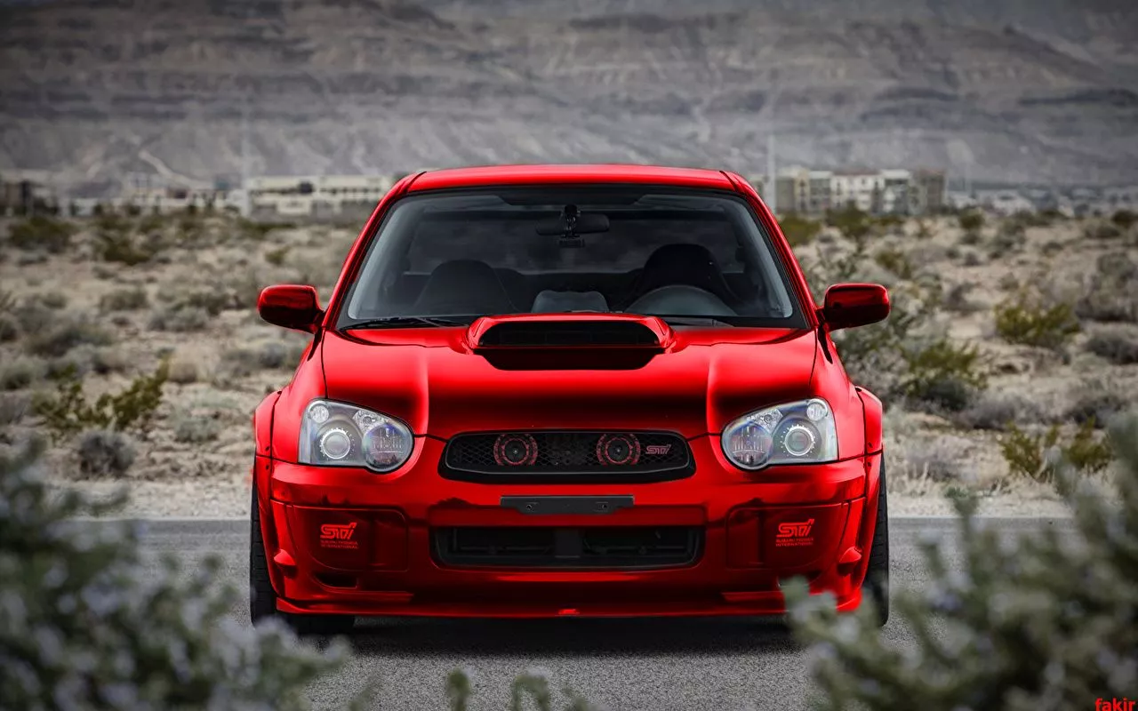 Wallpaper Subaru Impreza STI WRX Red