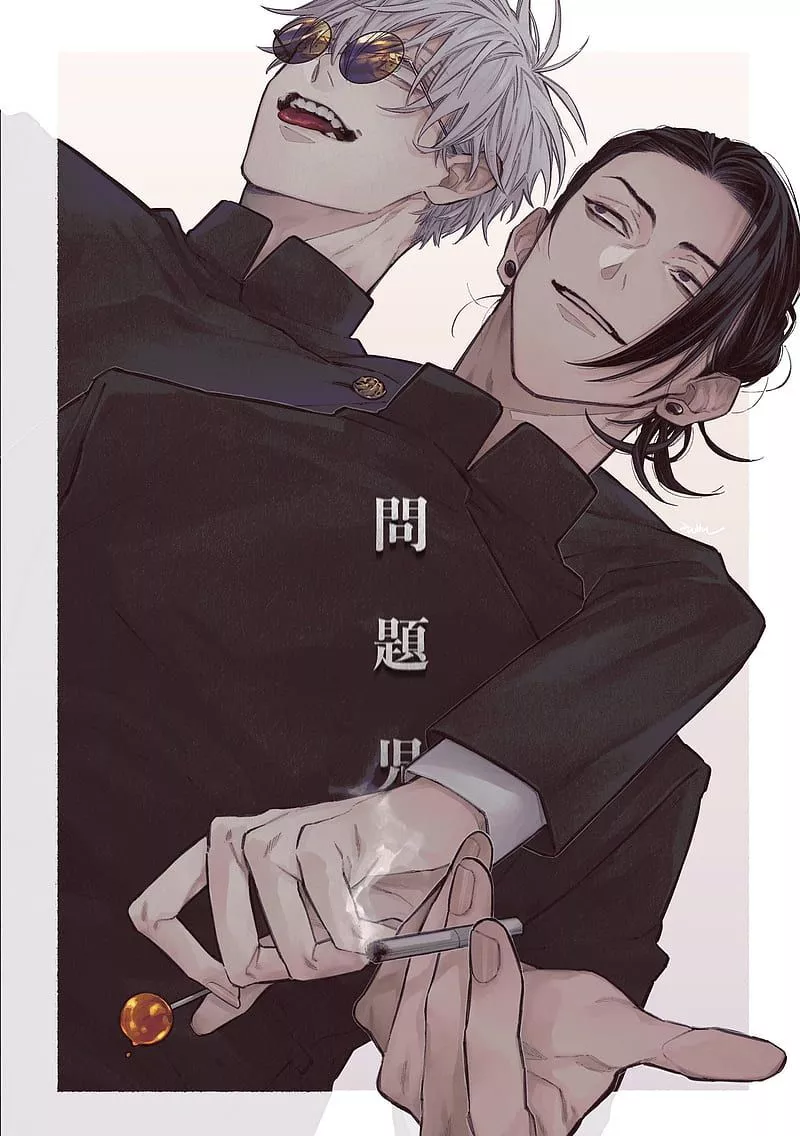 Satosugu, fanart, gojo satoru, jujutsu