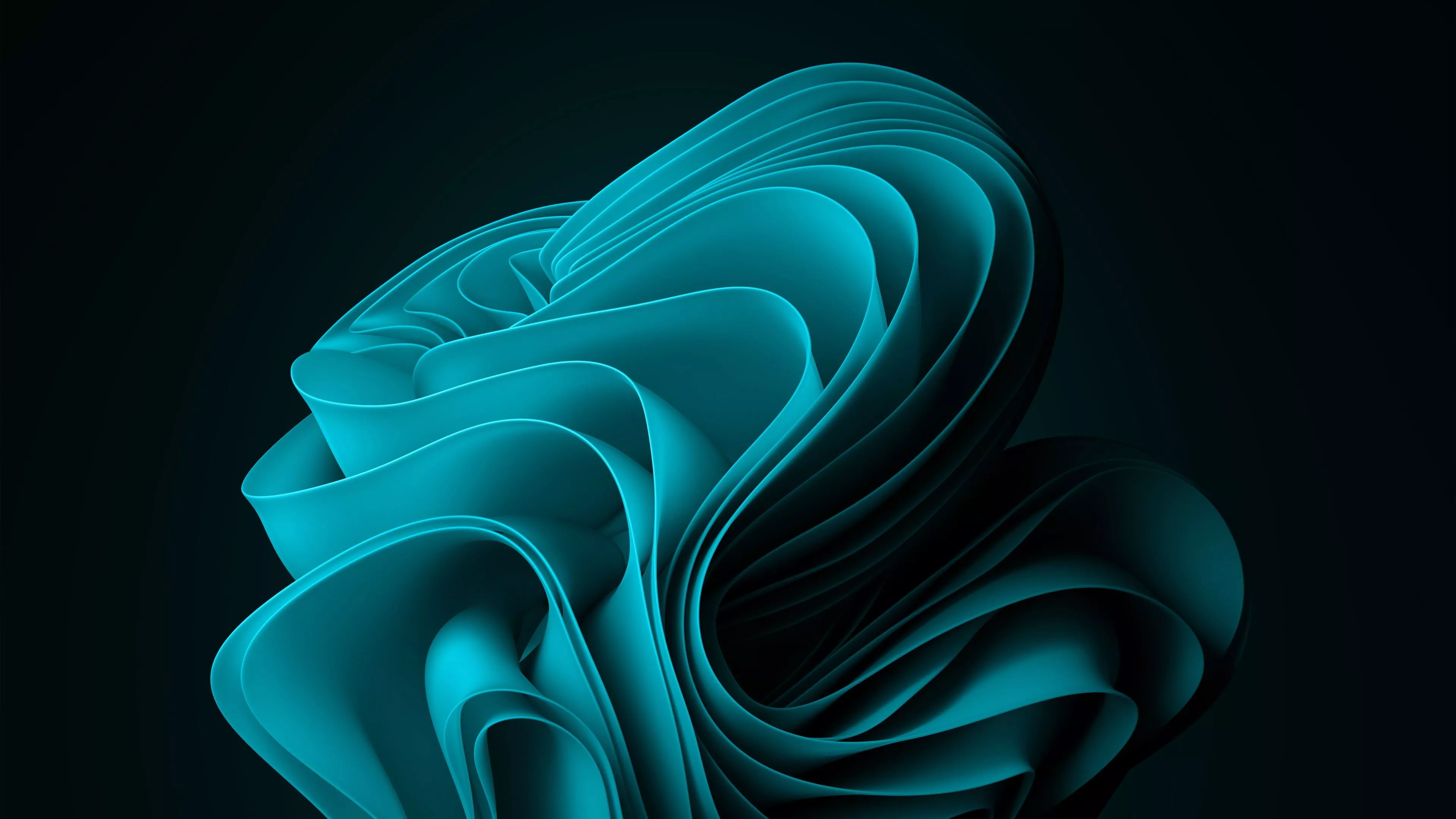 Wallpaper abstract, cyan, windows 11