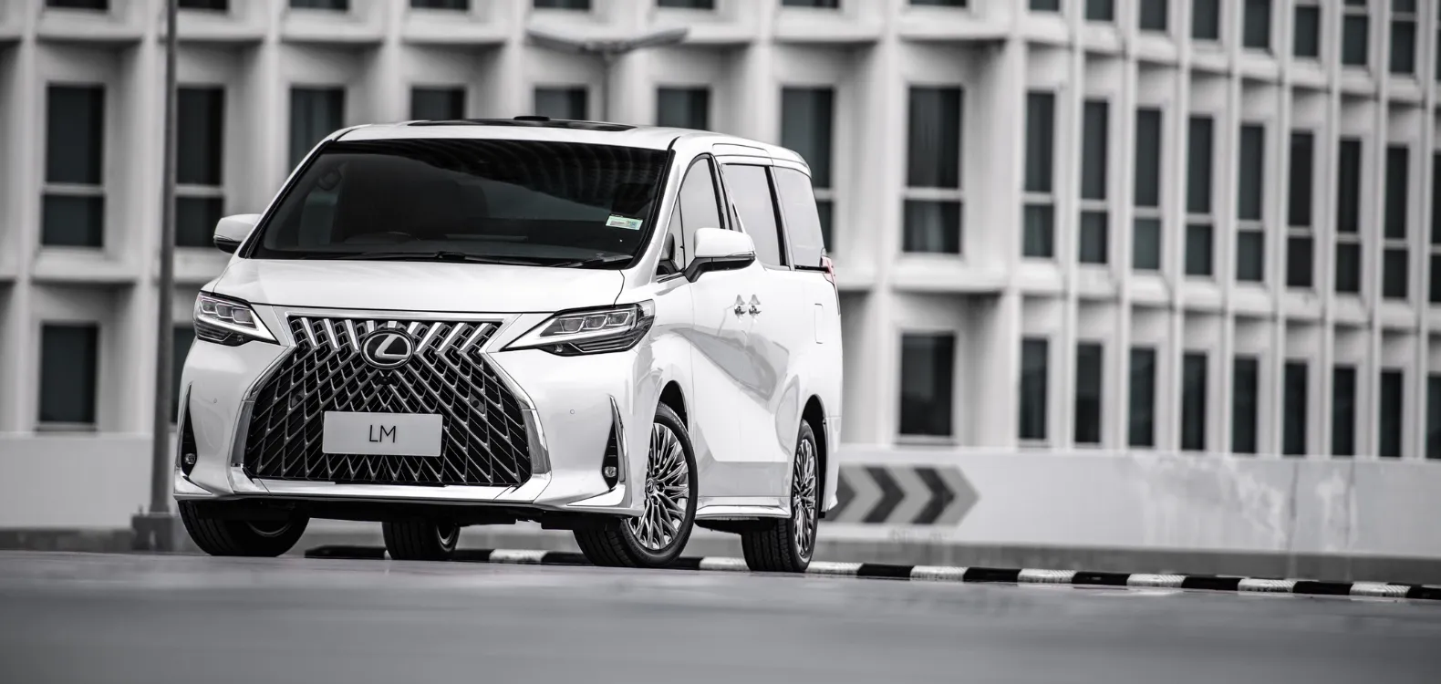 chauffeured around in a Lexus LM 350