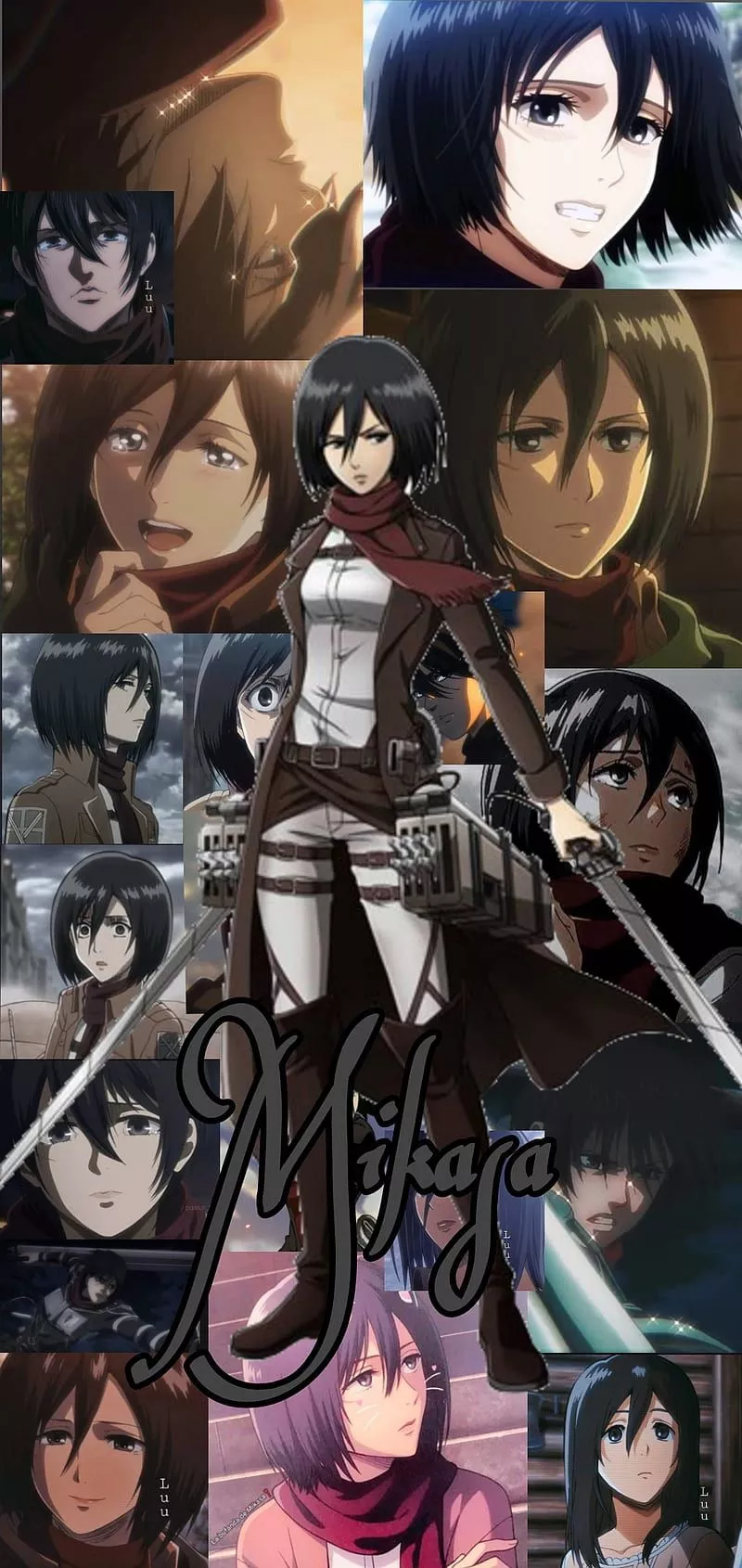 Mikasa, aesthetic, aot, collage