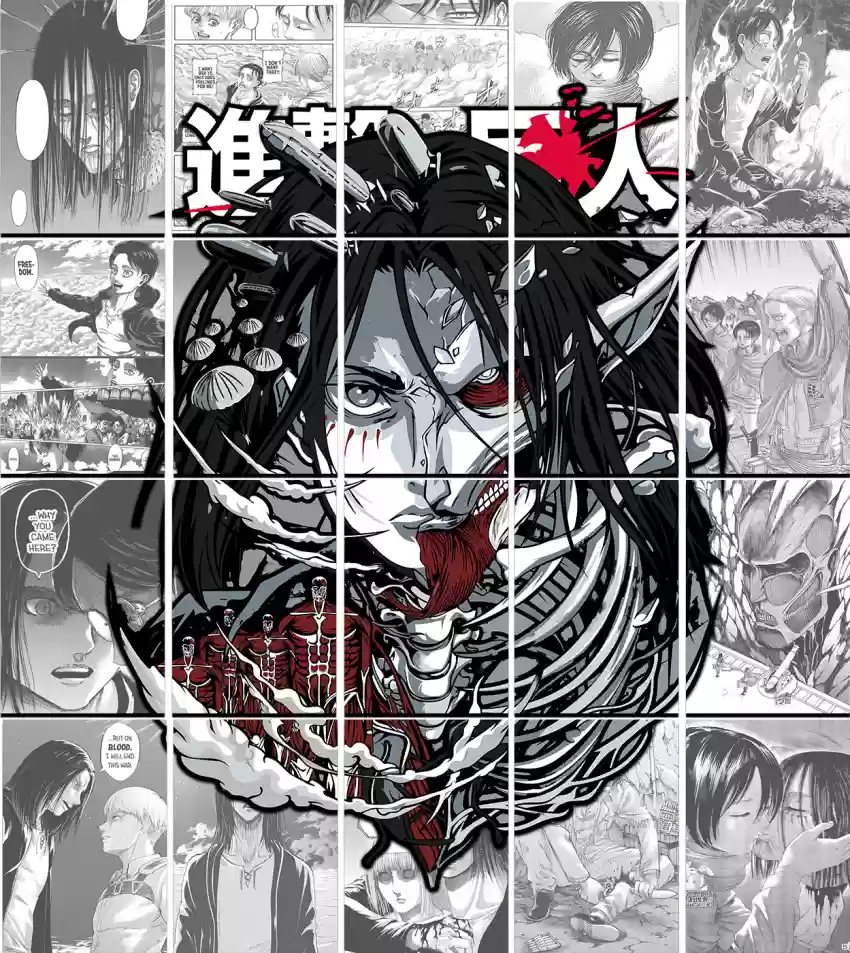 attack on titan manga wall collage kit