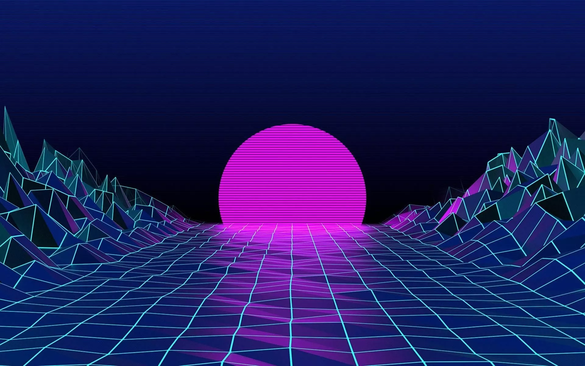 Aesthetic Vaporwave Sunset Laptop