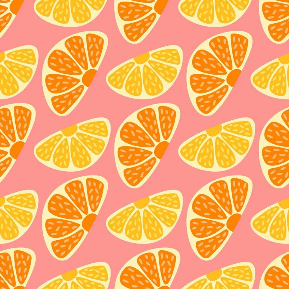 coloured citrus wallpaper design