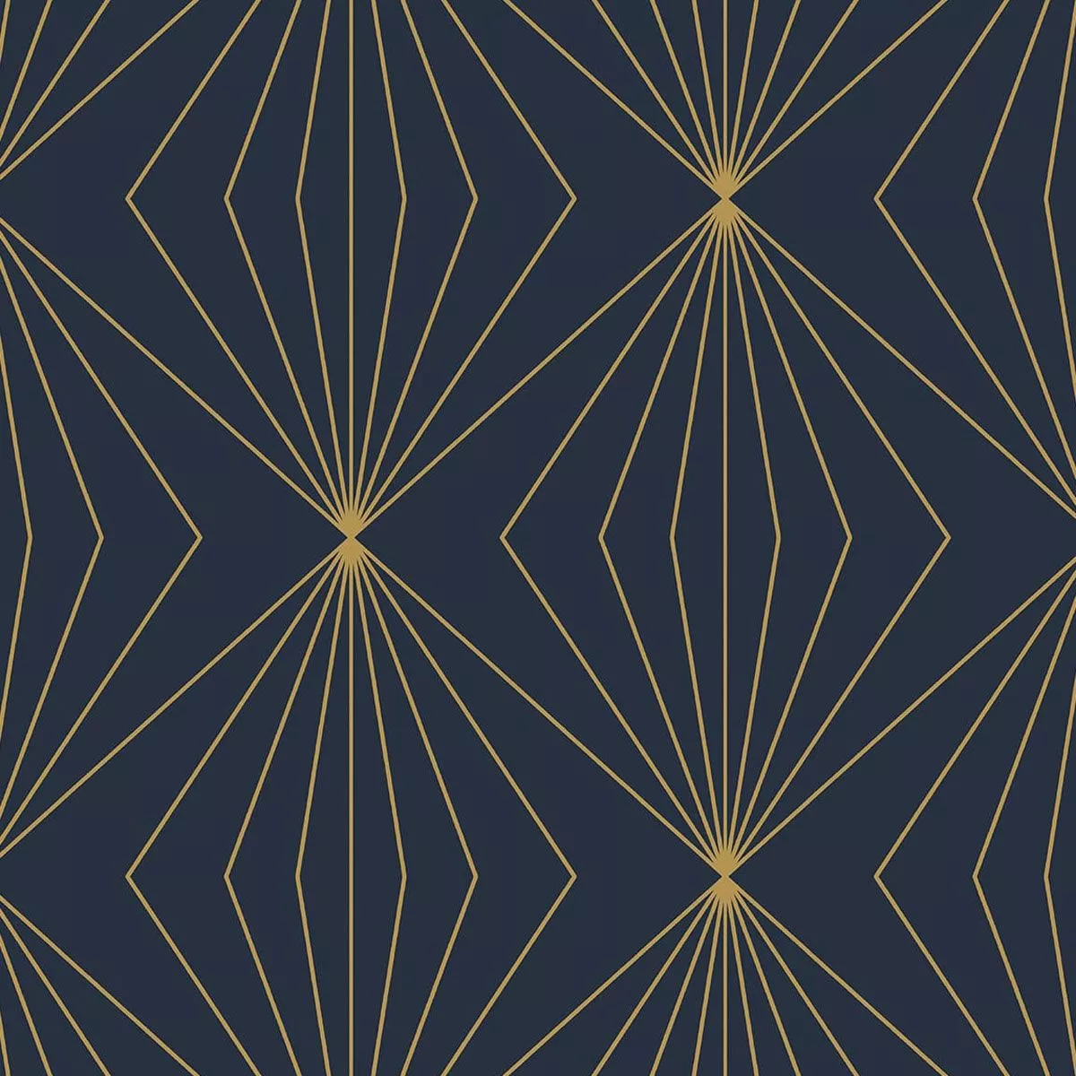 Seabrook Designs Diamond Vector Navy Blue & Metallic Gold Wallpaper