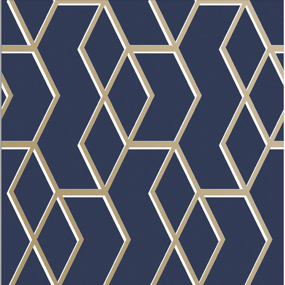 Graham & Brown Archetype Wallpaper In Blue Gold