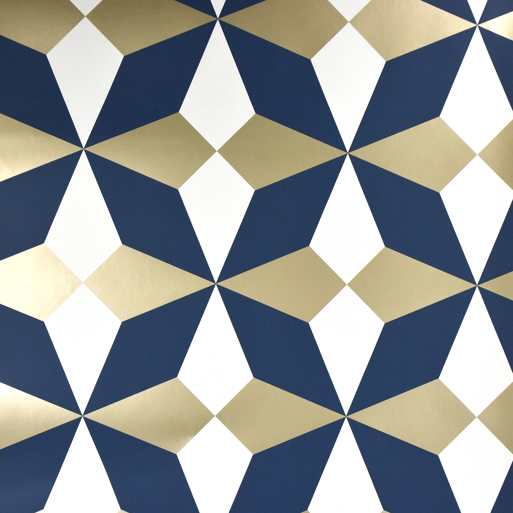 Newby Navy Geometric Wallpaper
