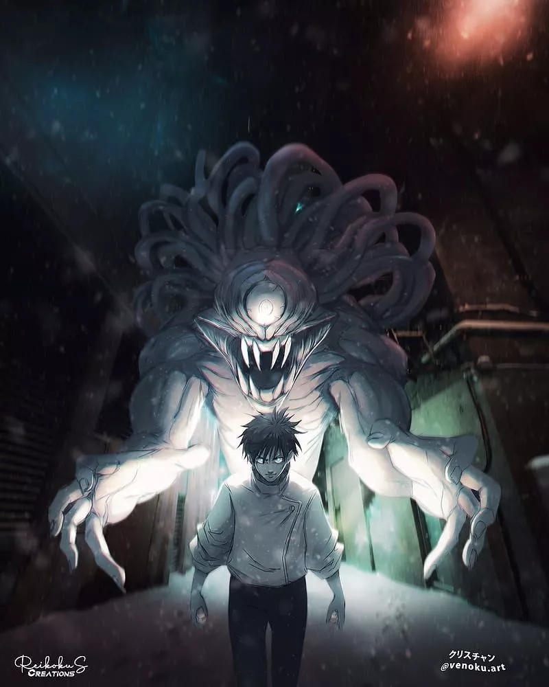 Okkotsu yuta, anime, gojo satoru, japan, jjk, jujutsu kaisen, light, manga, snow, HD phone wallpaper