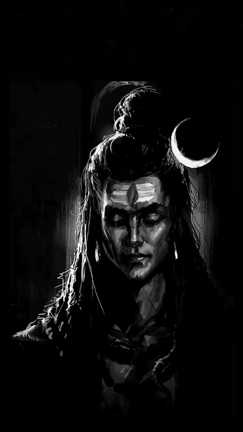 HD lord shiva black wallpaper
