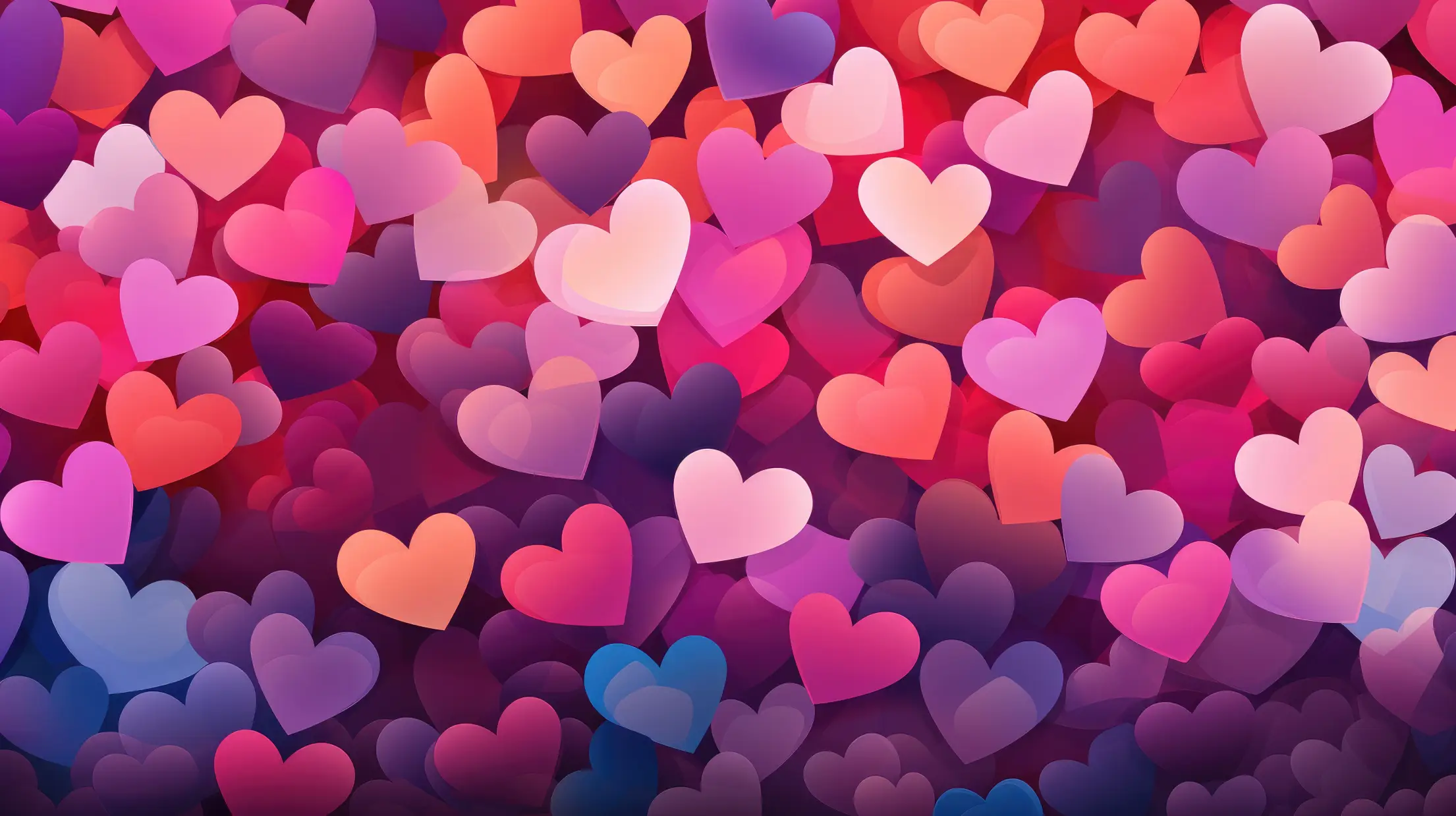 Colorful Love Hearts Wallpaper. Free