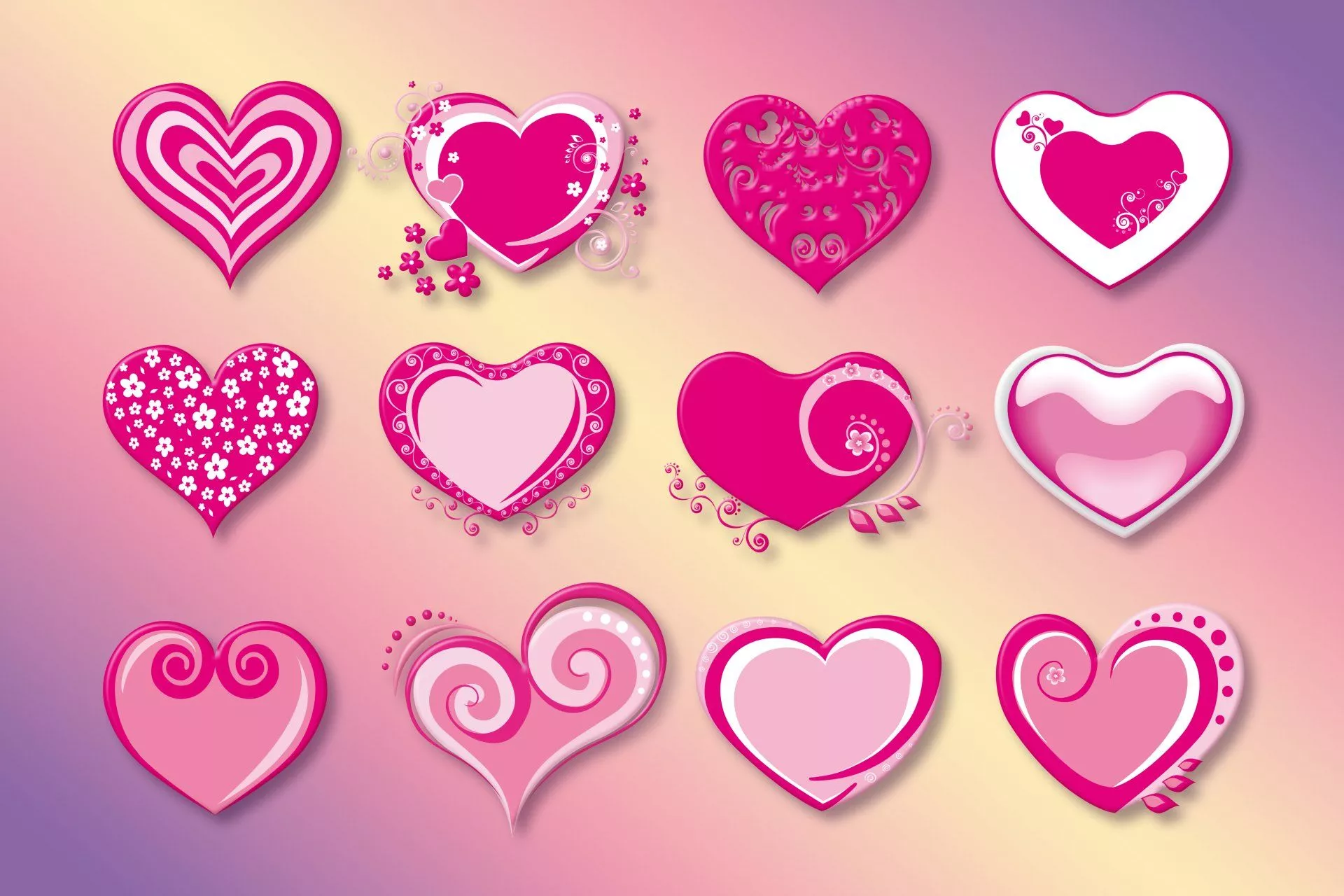 4K Ultra HD Pink Heart Vector Art