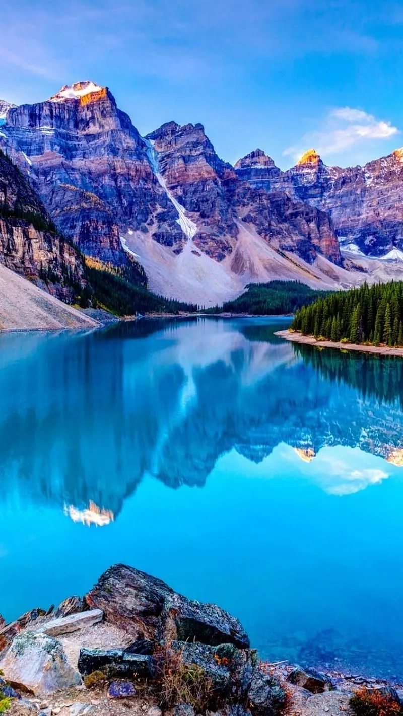 Landscape, forest, lake, mountains, HD phone wallpaper