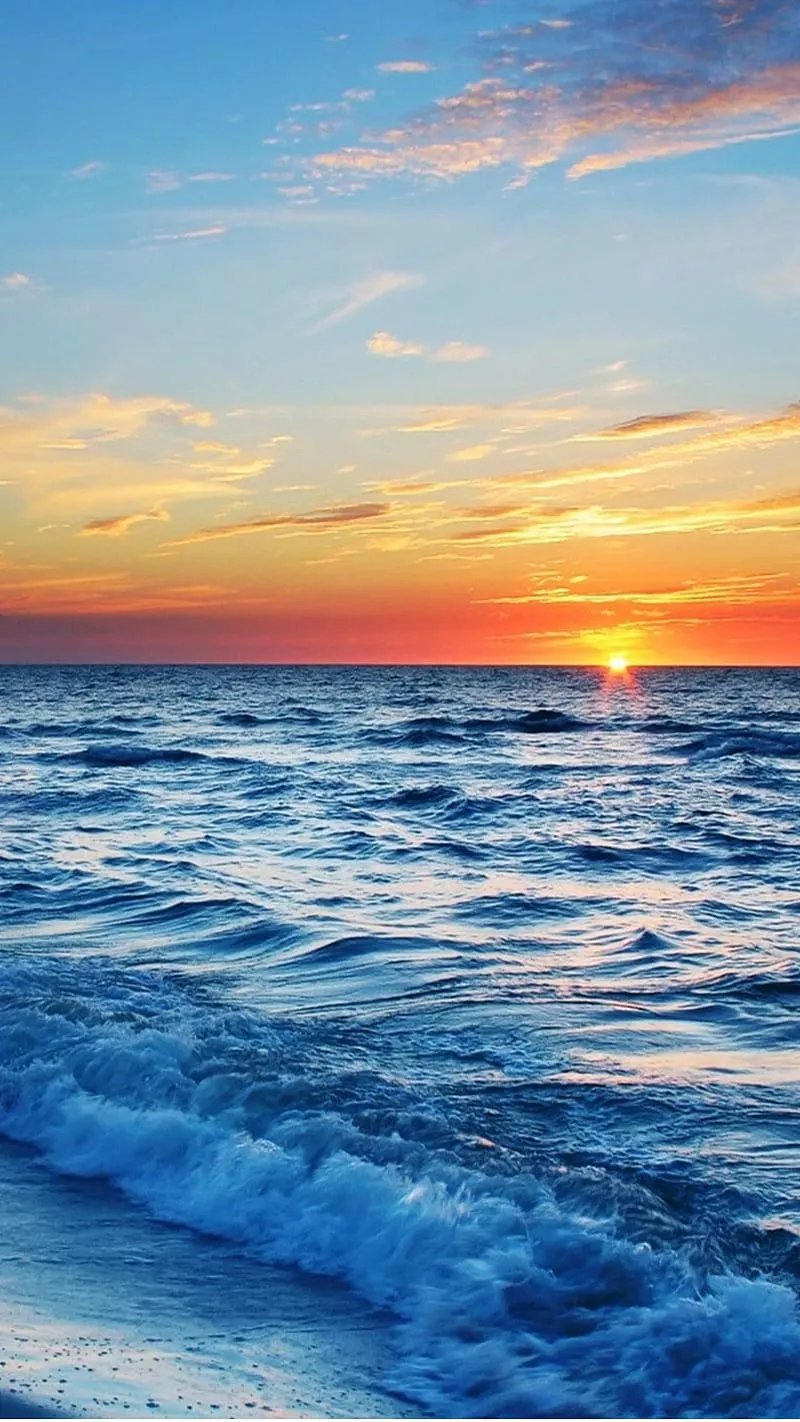 Ocean sunset, beach, HD phone wallpaper