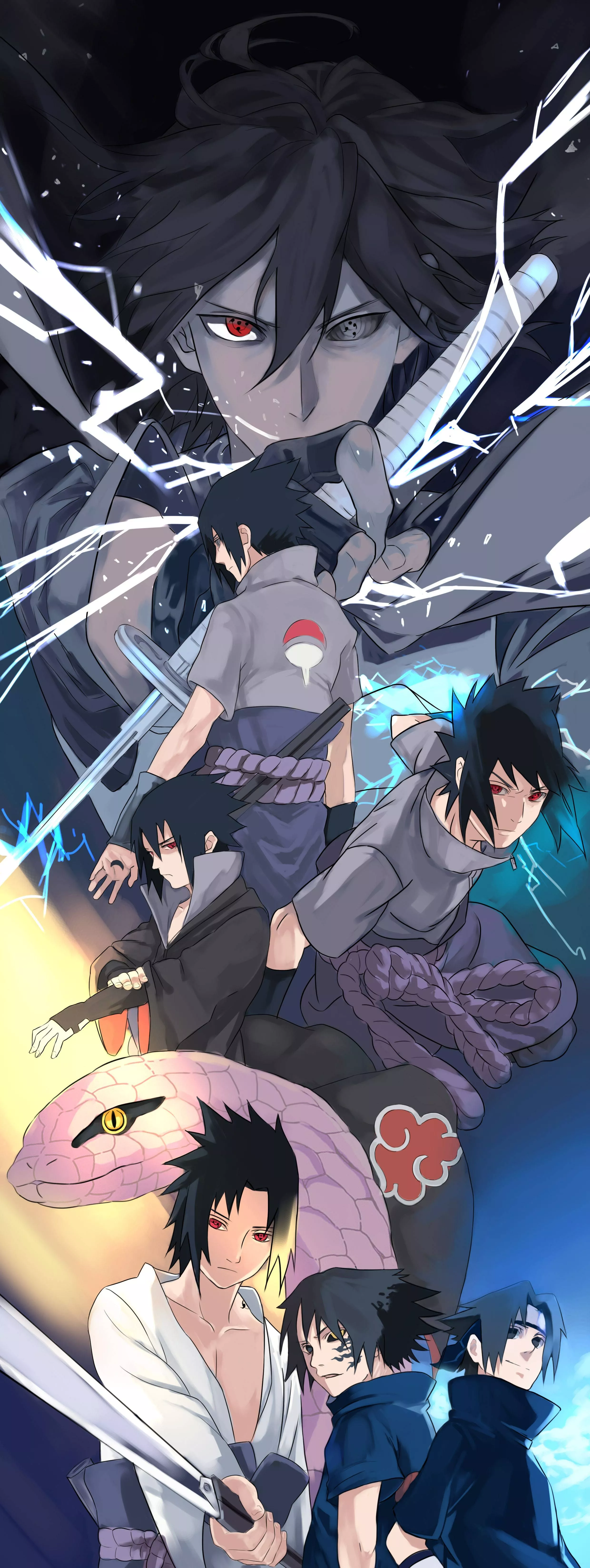 Uchiha Sasuke Naruto iPhone Digital Art