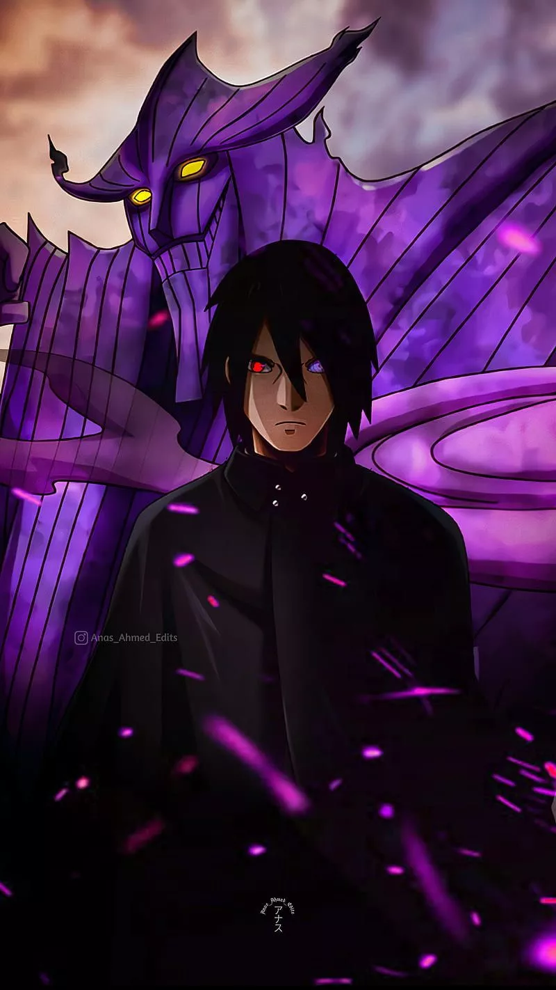 Sasuke Uchiha, electric blue, magenta