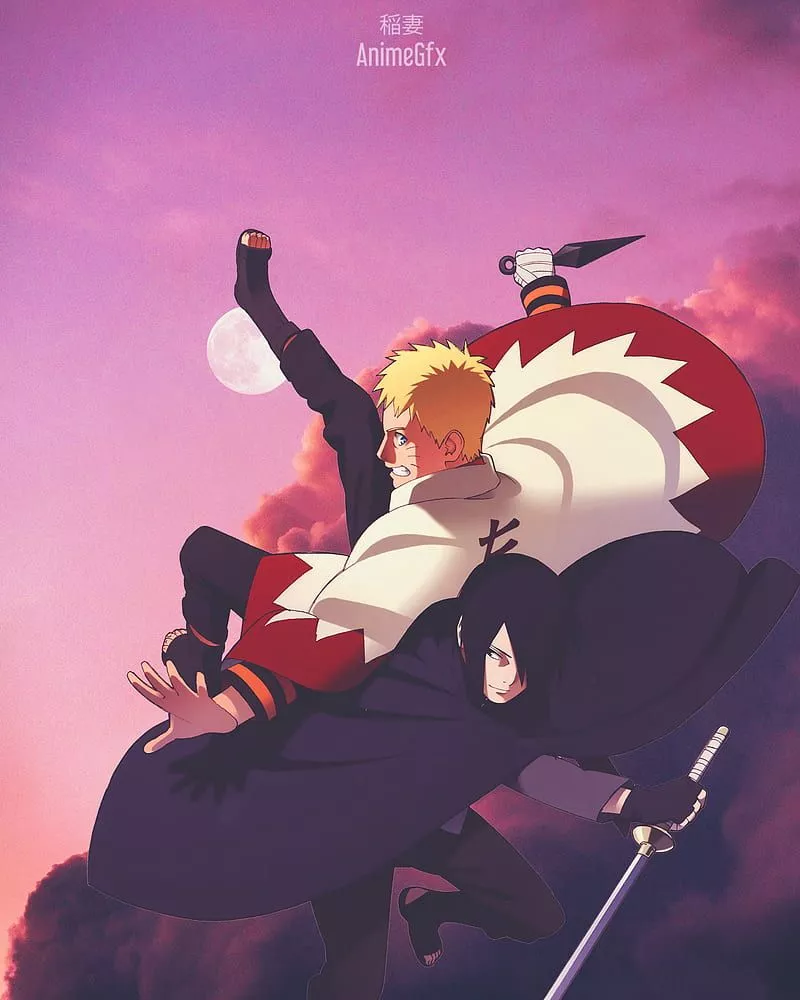 Naruto and Sasuke, anime, anime, boruto