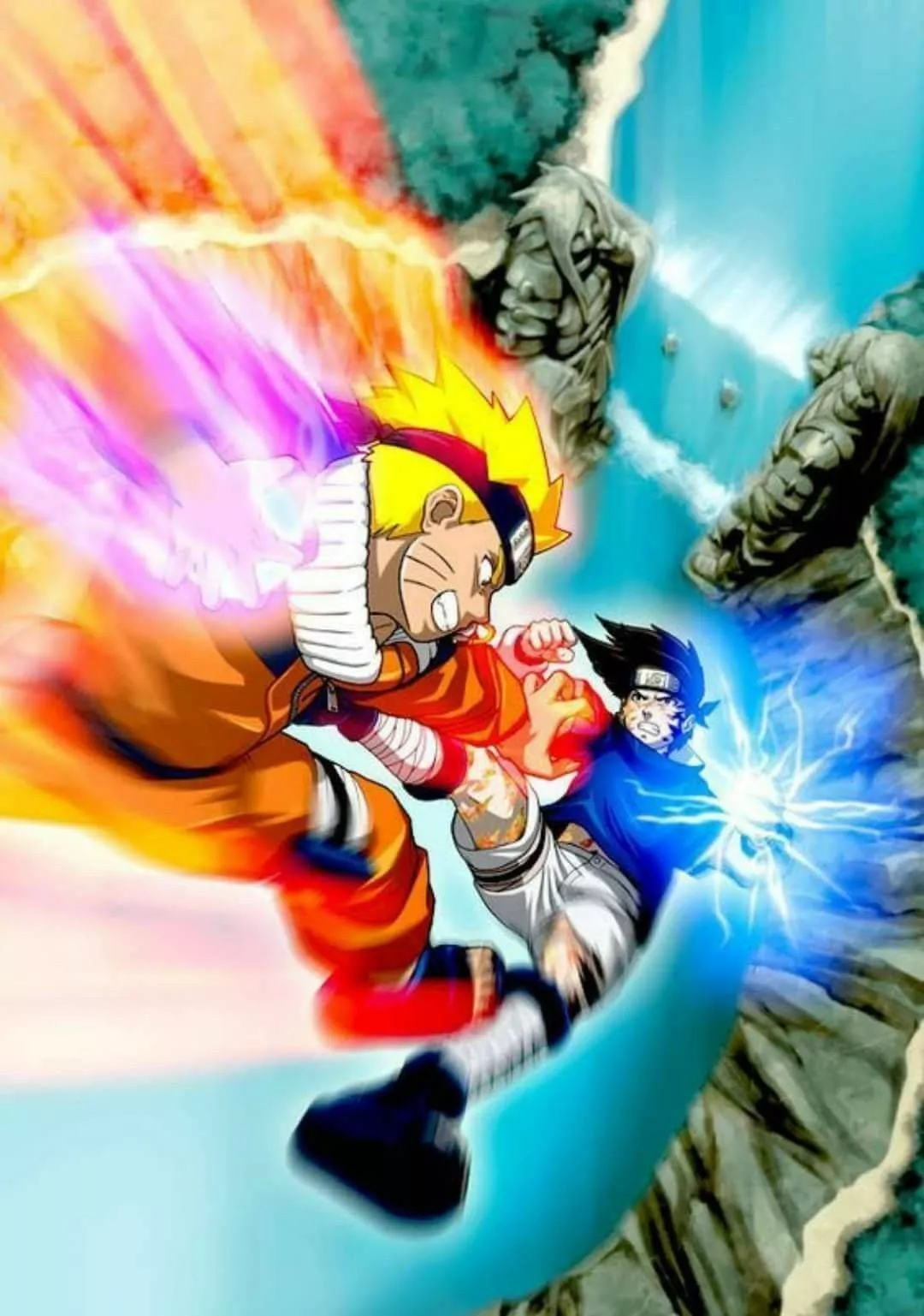 Valley Of The End Fight Sasuke Naruto iPhone Wallpaper