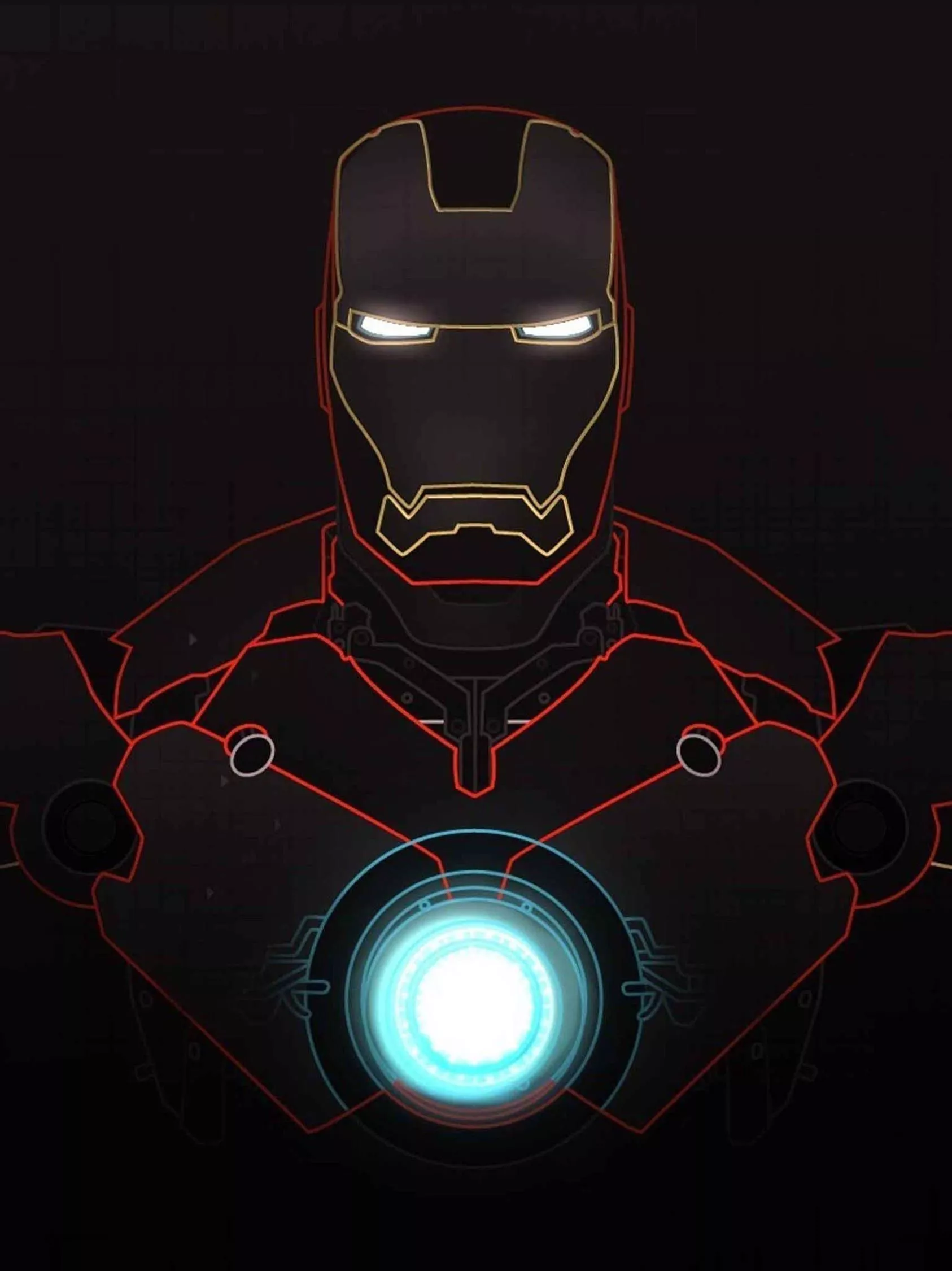 Neon Red Iron Man 4k iPhone Wallpaper