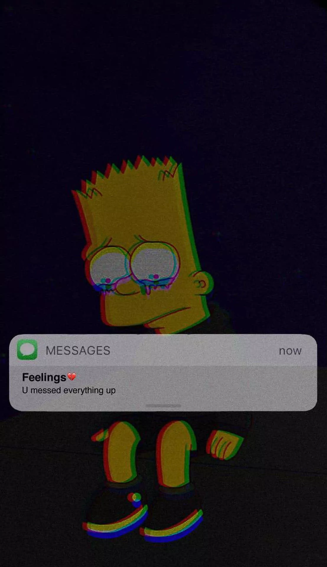 Sad Message Bart Simpson Wallpaper