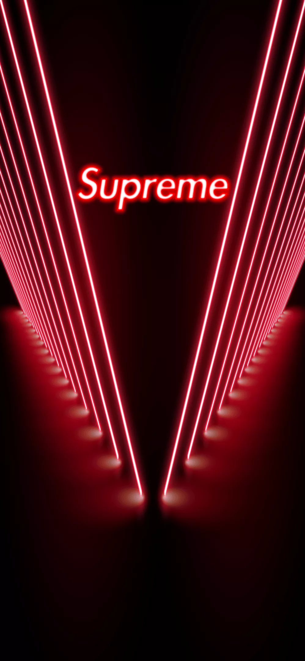 Supreme neon phone wallpaper red