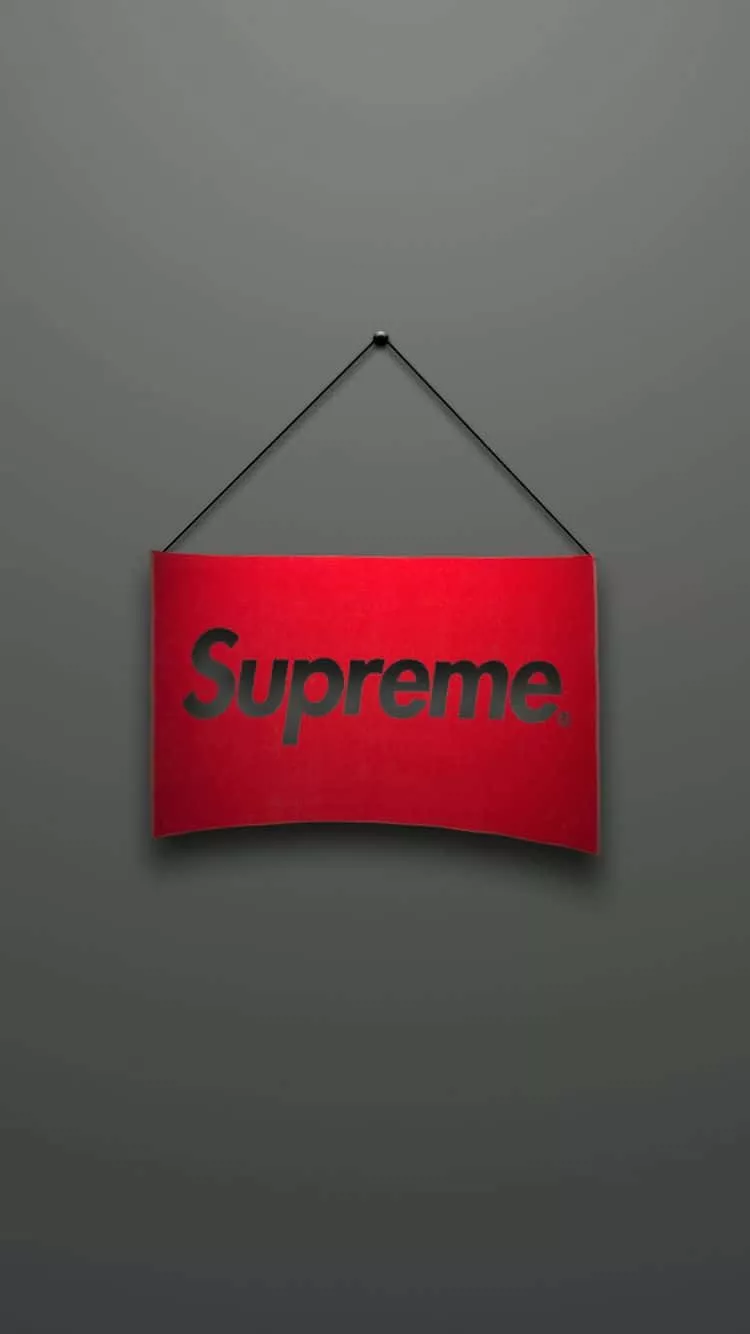 Red Signage Supreme iPhone Wallpaper